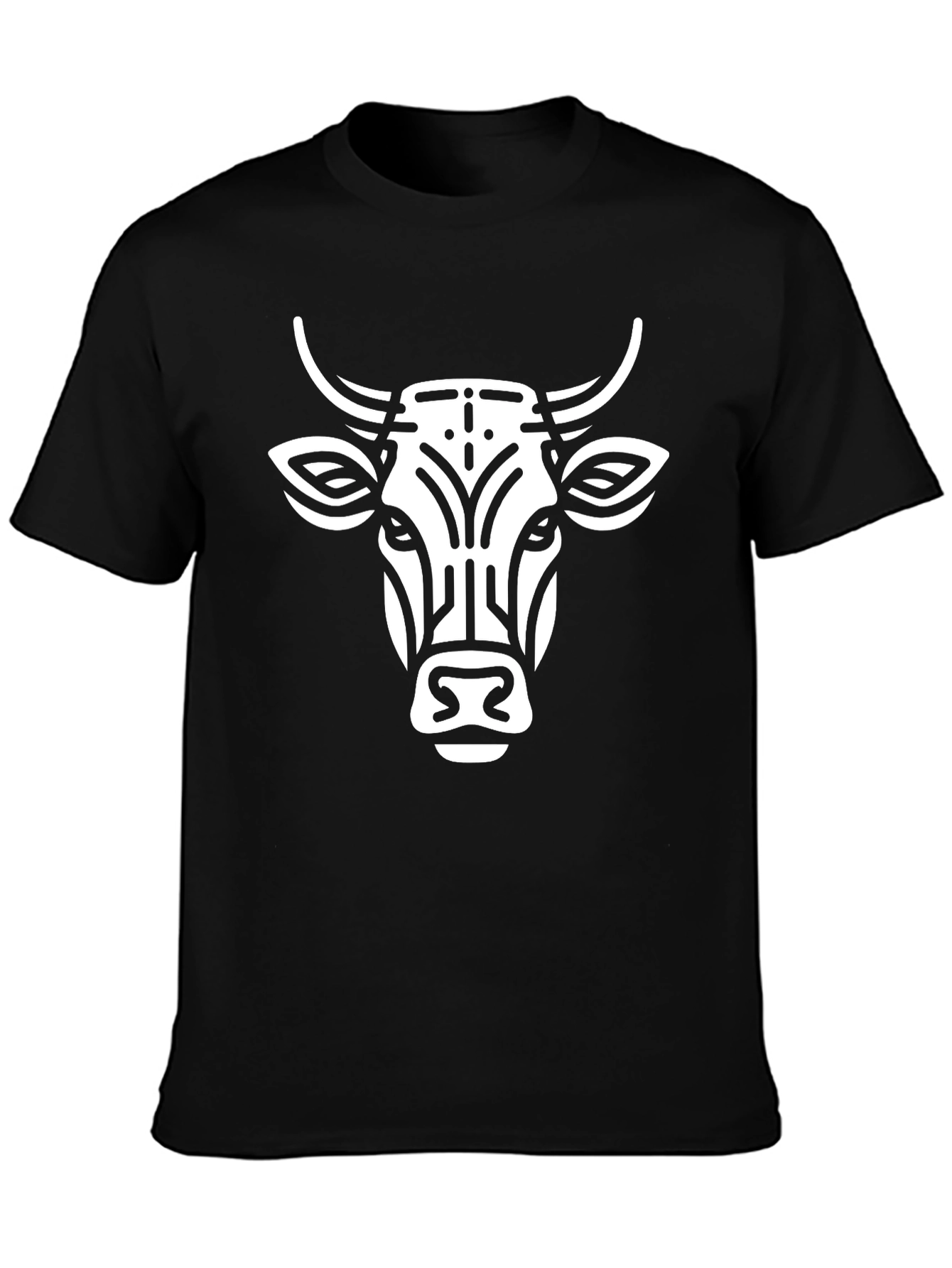 Bull Graphic Tee - Black Cotton T-Shirt