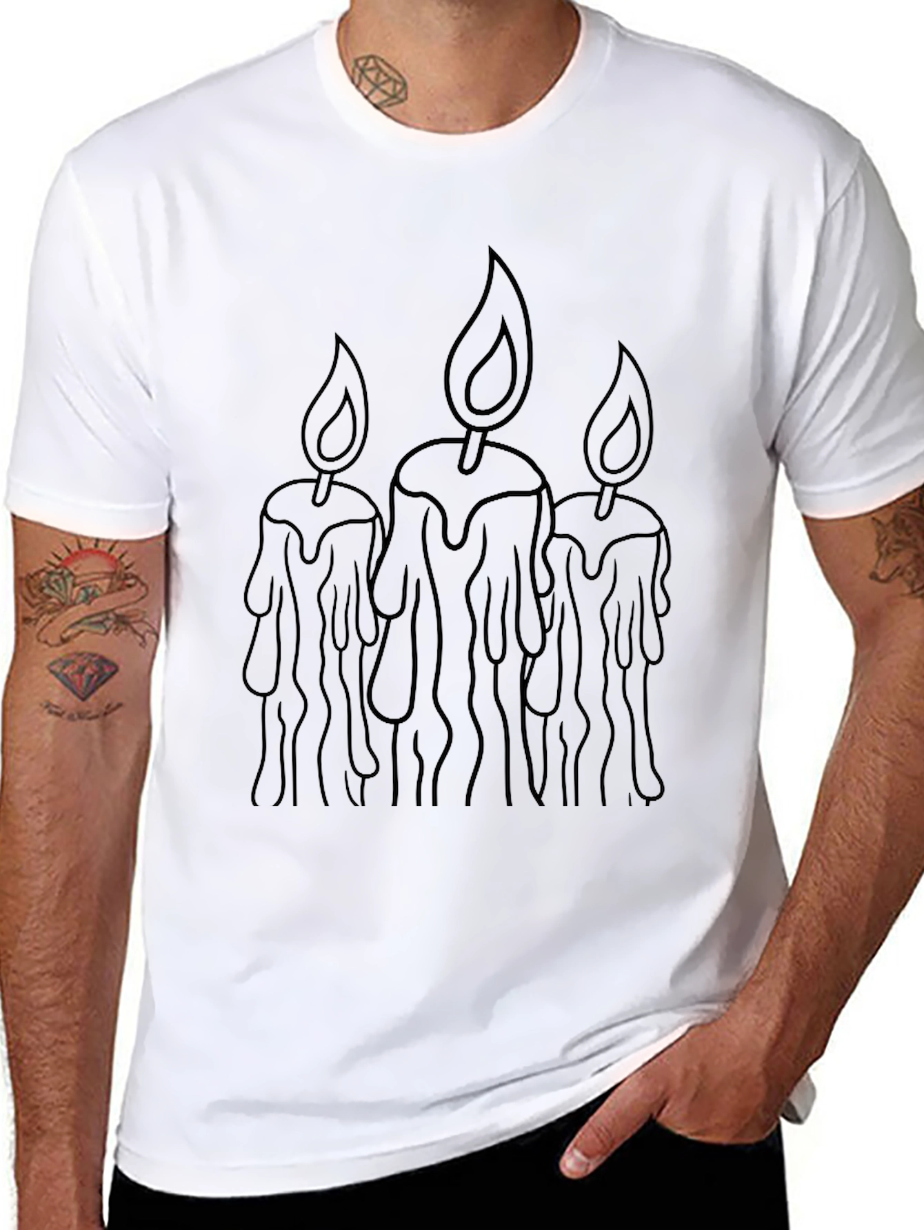 Candle Silhouette Black T-Shirt