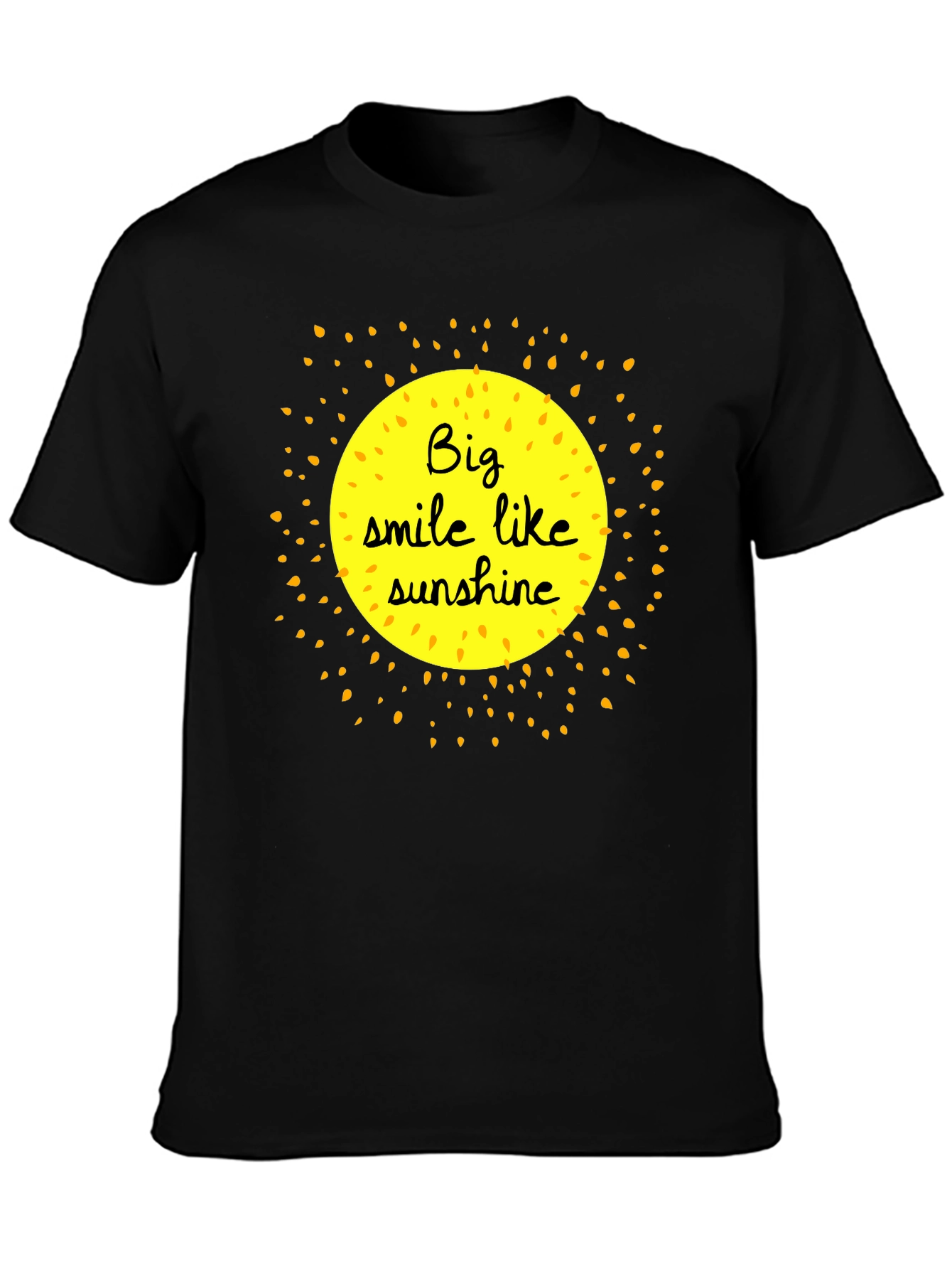 Smile Like Sunshine Black Graphic T-Shirt