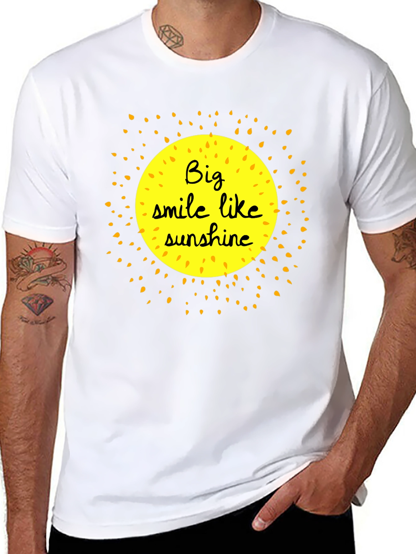 Smile Like Sunshine Black Graphic T-Shirt