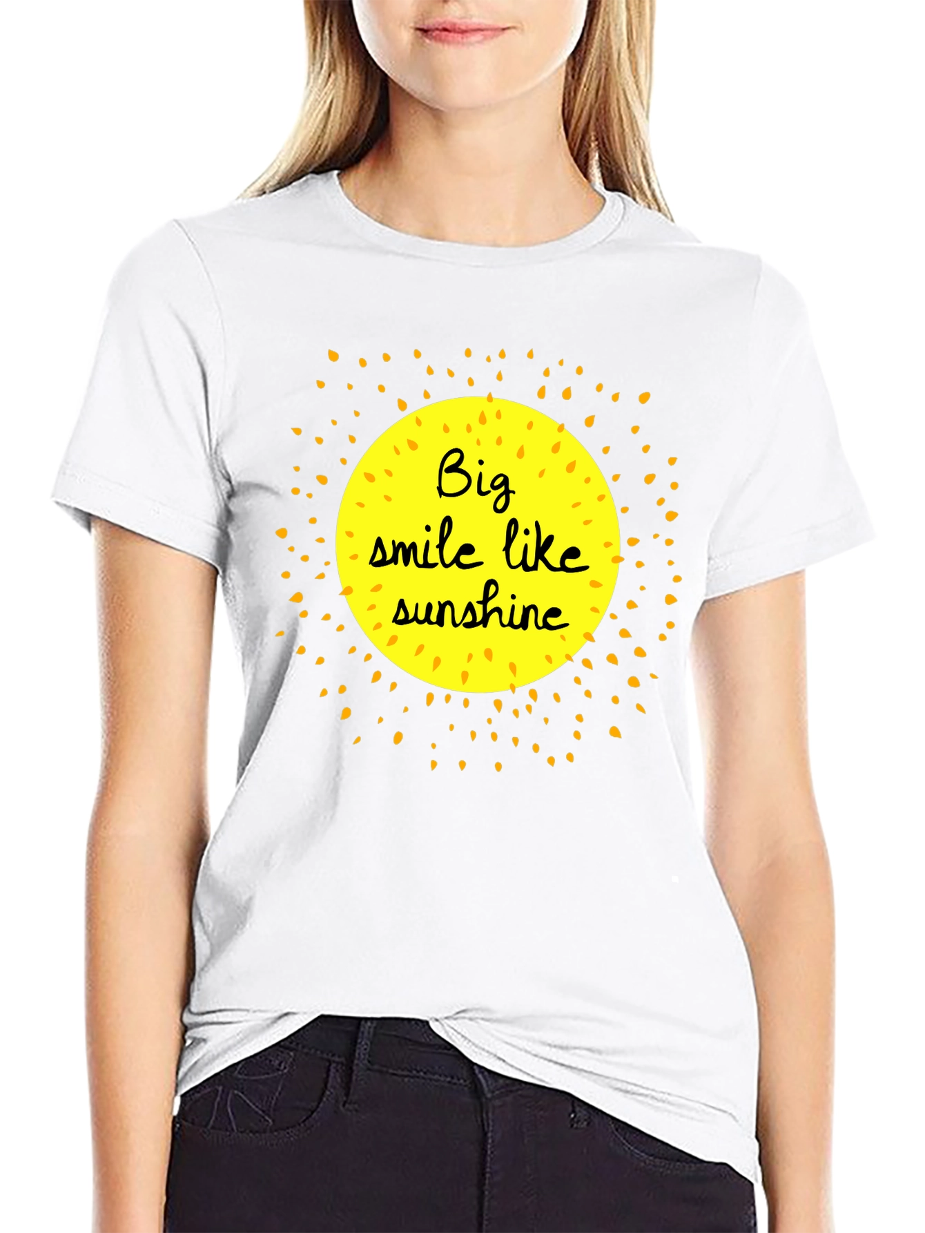 Smile Like Sunshine Black Graphic T-Shirt