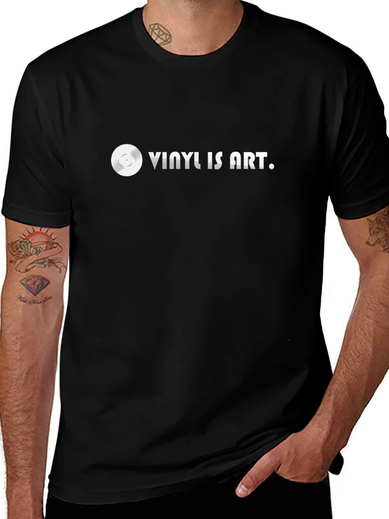 Vinyl is Art Graphic Tee - Black Cotton T-Shirt