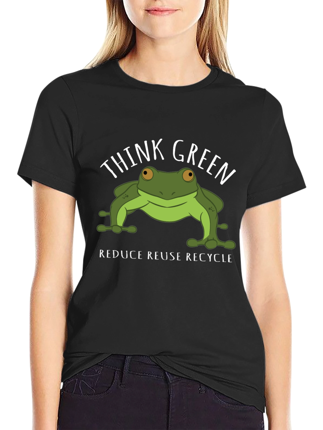 Think Green Frog Graphic T-Shirt