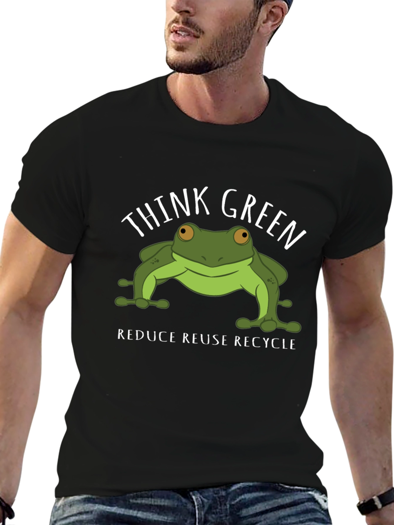 Think Green Frog Graphic T-Shirt