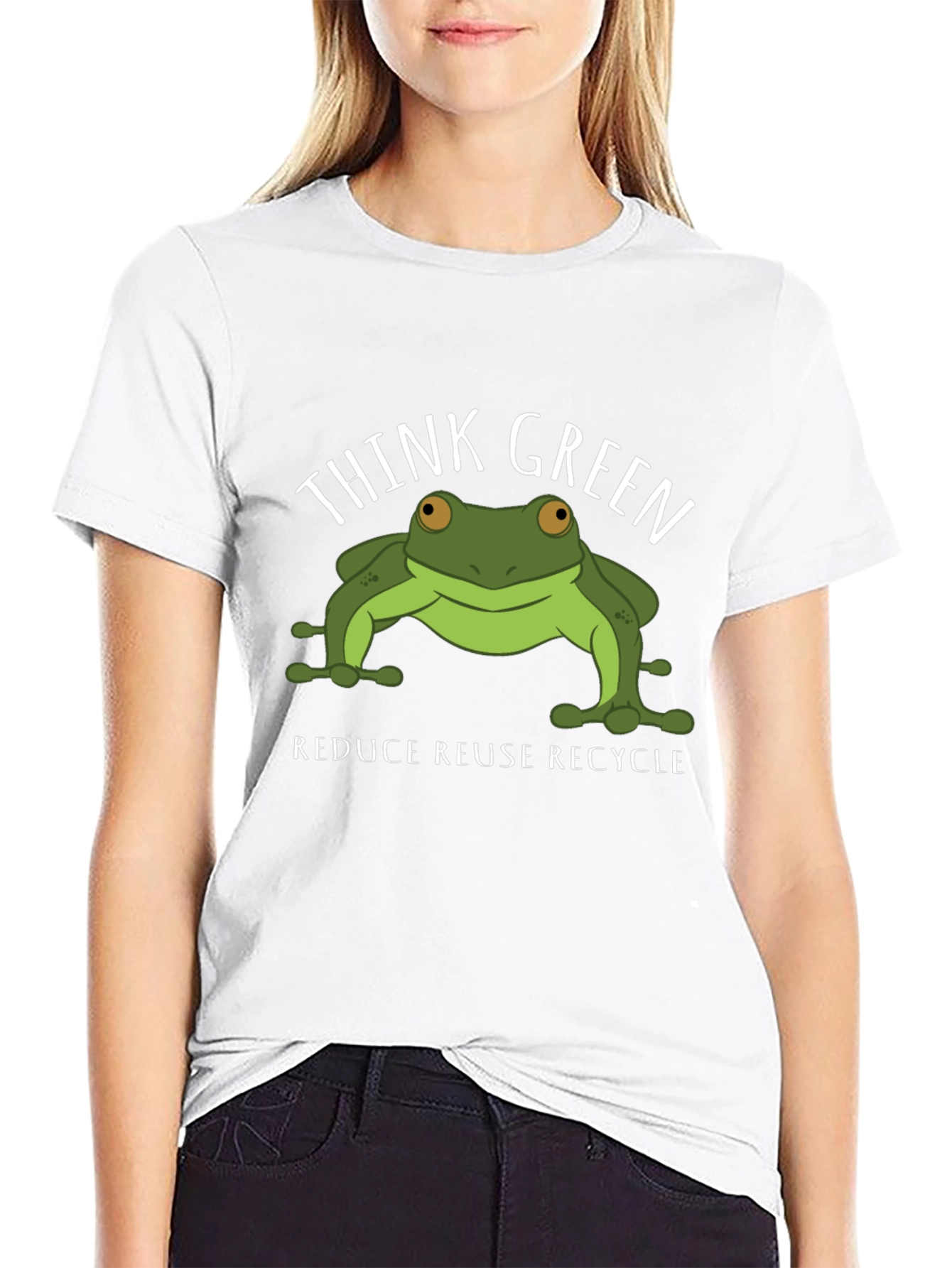 Think Green Frog Graphic T-Shirt
