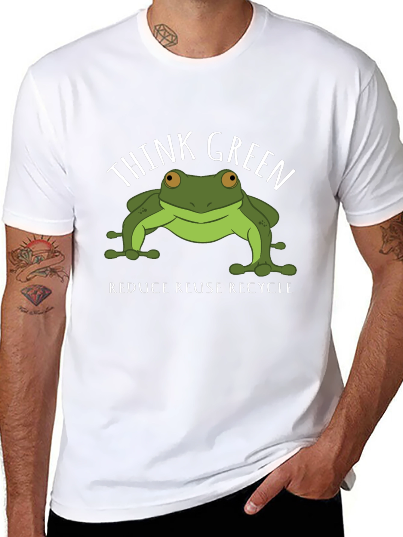 Think Green Frog Graphic T-Shirt