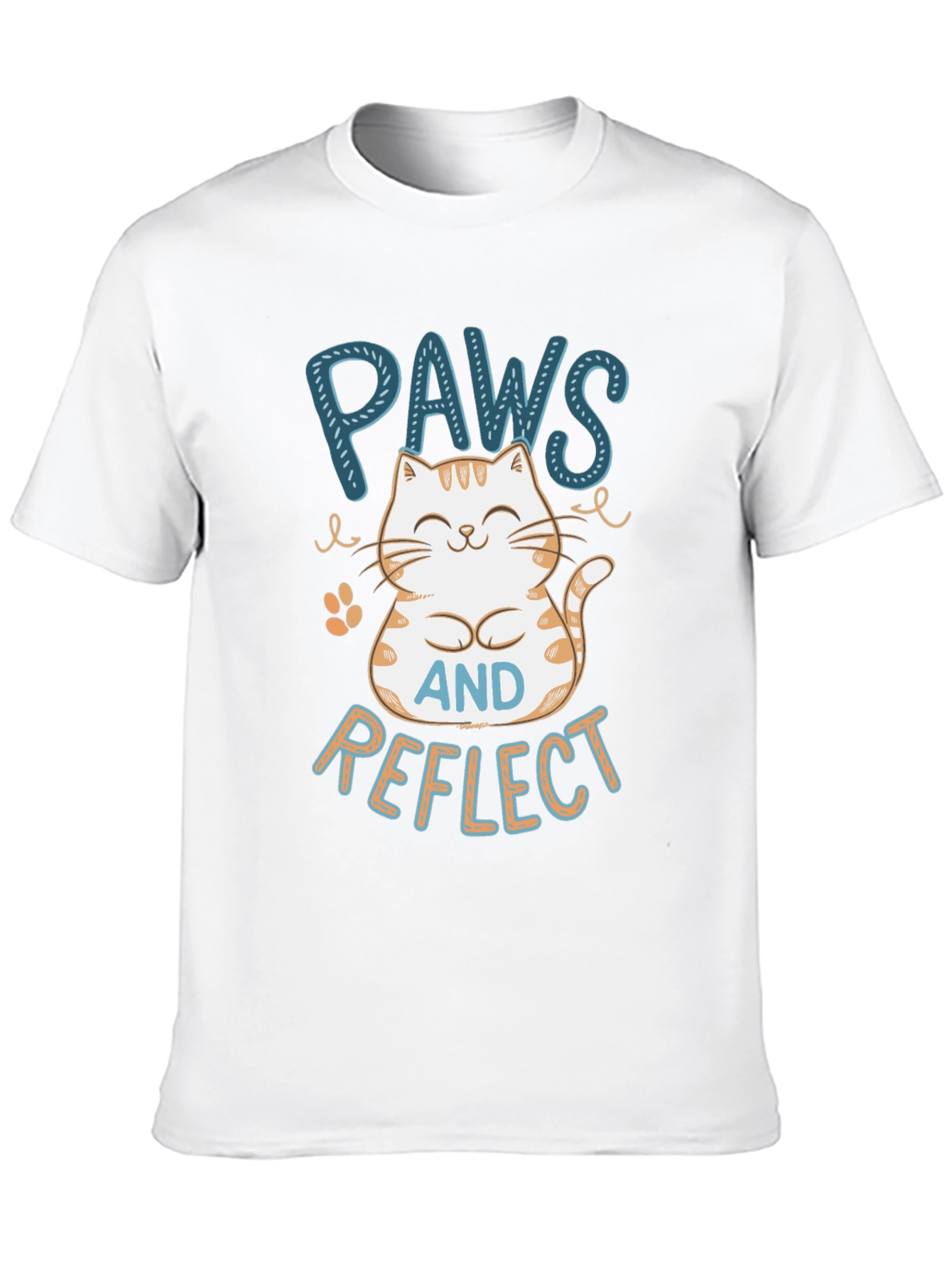 Paws Reflect T-Shirt - Cute Cat Design