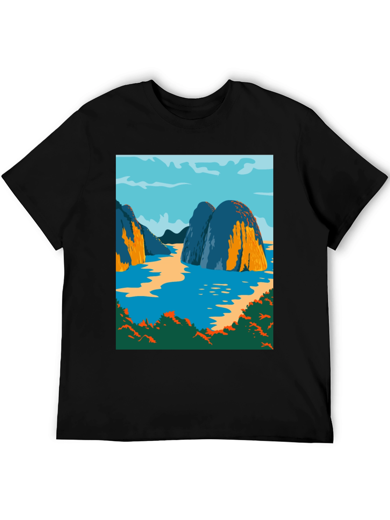 Scenic Islands Graphic Tee - Nature Inspired Design