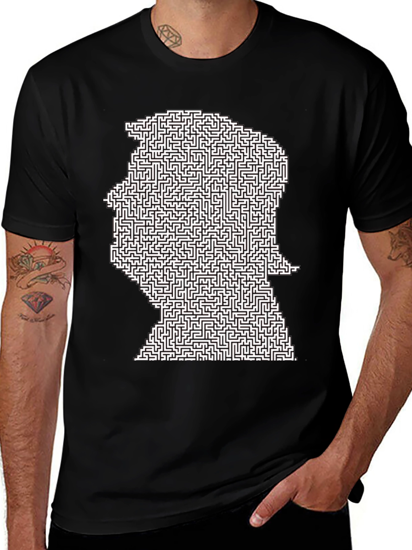Trump Maze Graphic T-Shirt - Black