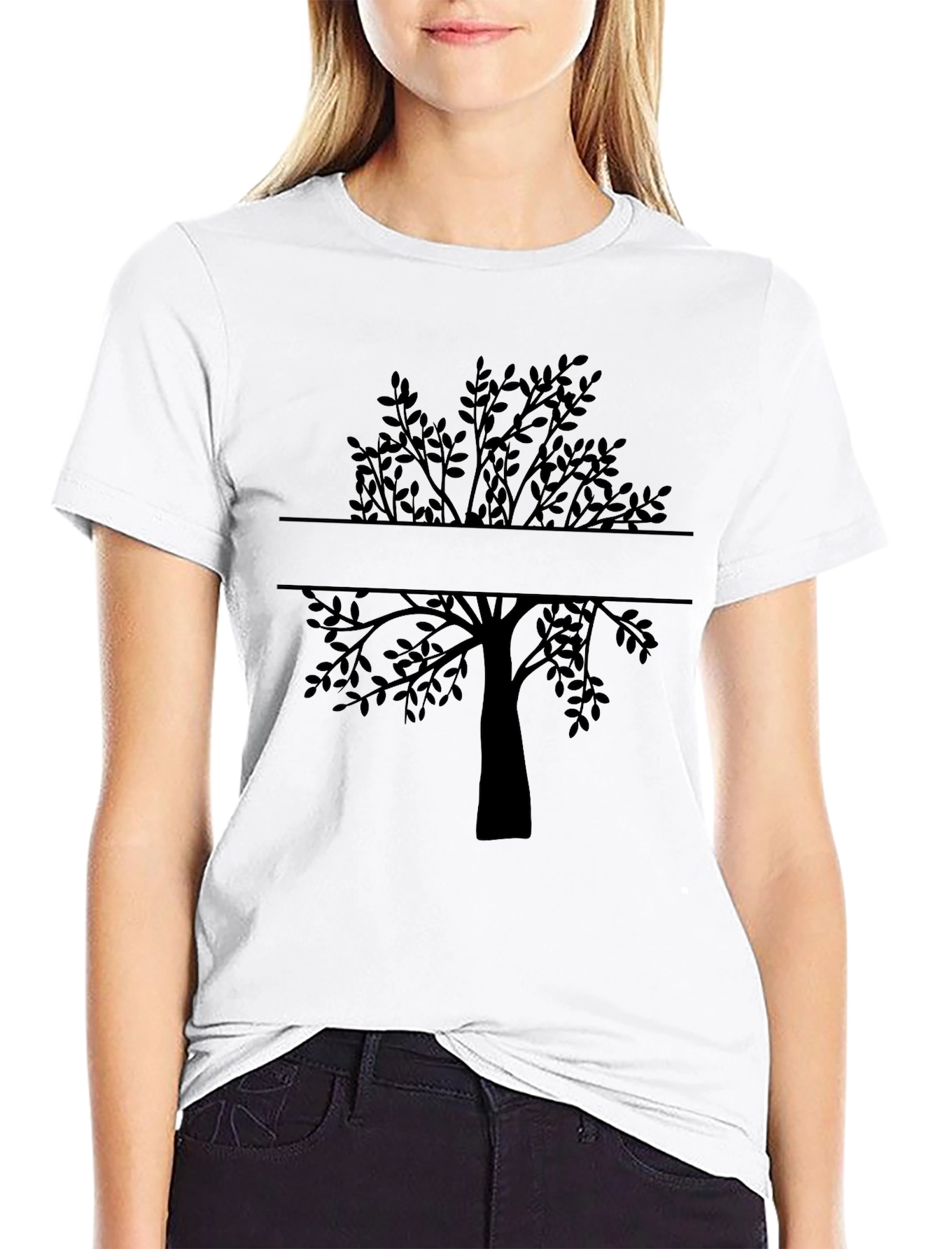 Black Tree Graphic Tee - Nature Inspired Casual Wear