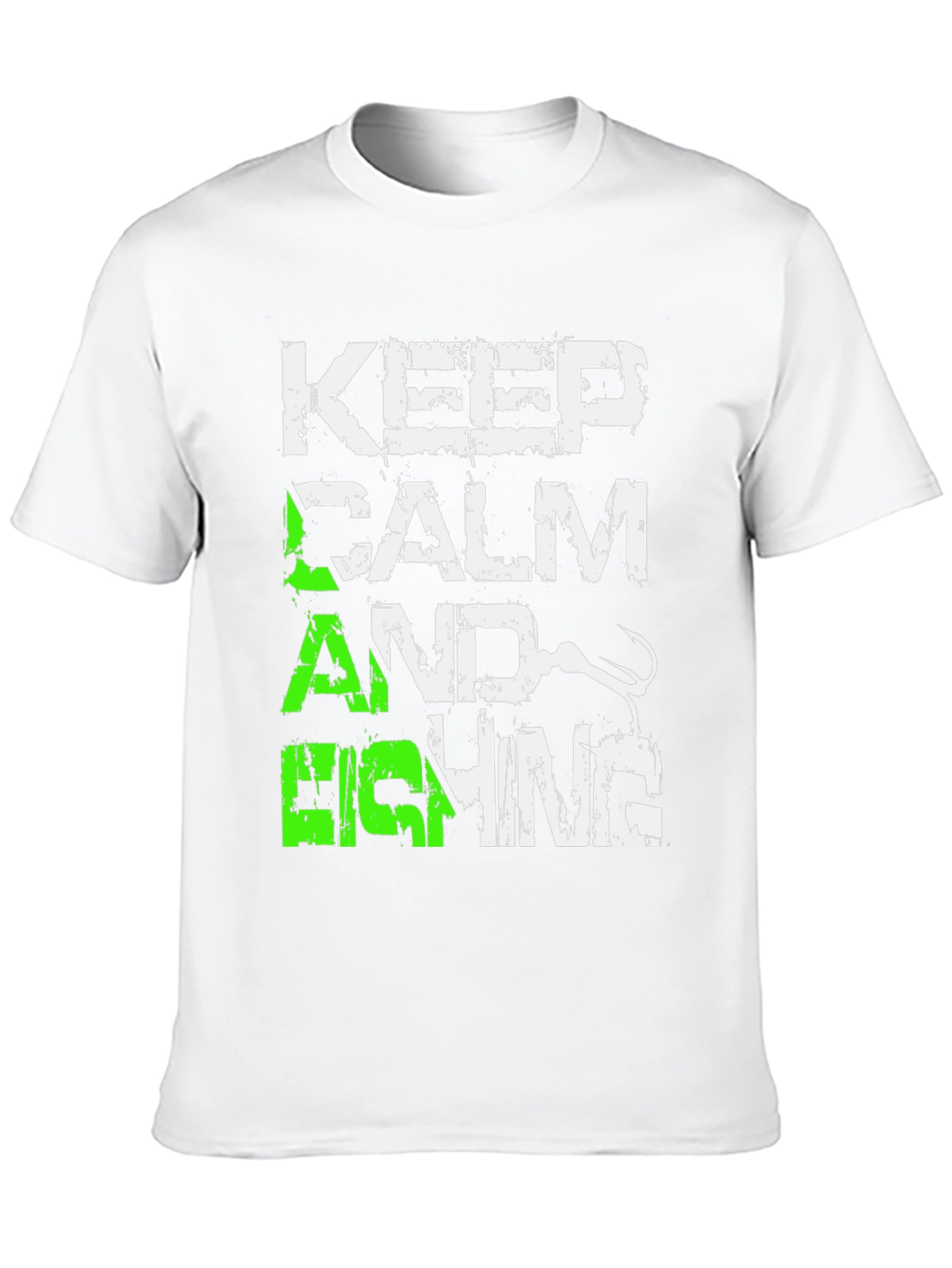 Keep Calm and Fishing Mens Black Graphic Tee