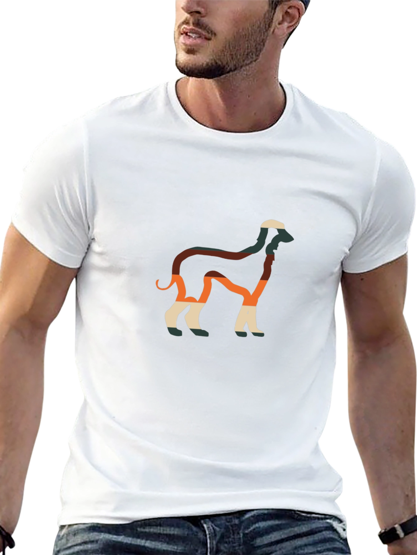 Dog Graphic Tee - Modern Abstract Design