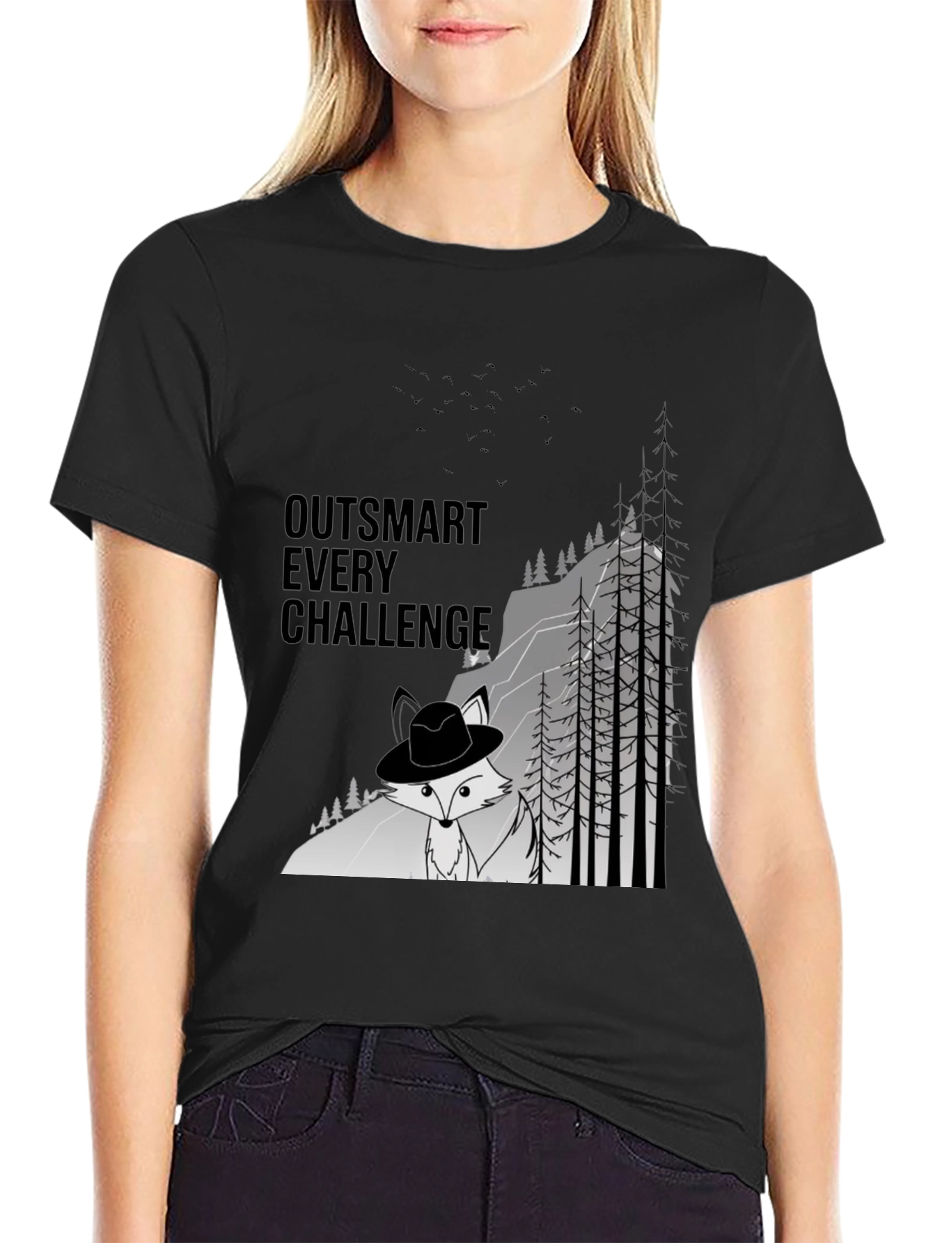 Outsmart Challenge Black Graphic Tee