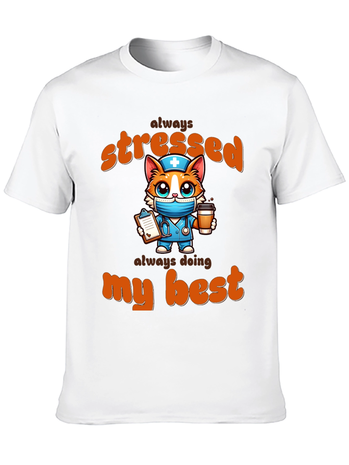 Stressed Nurse Cat T-Shirt