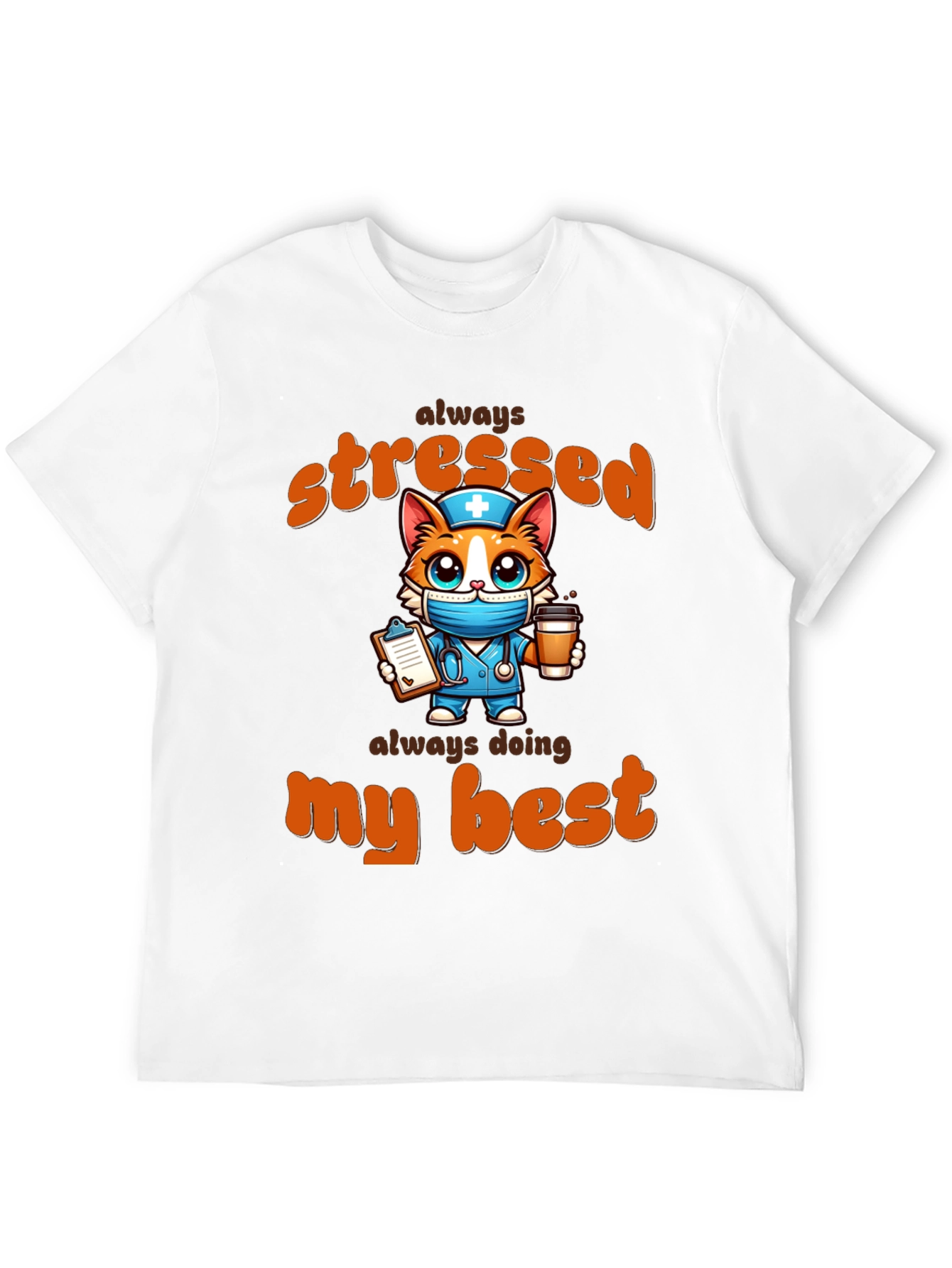 Stressed Nurse Cat T-Shirt