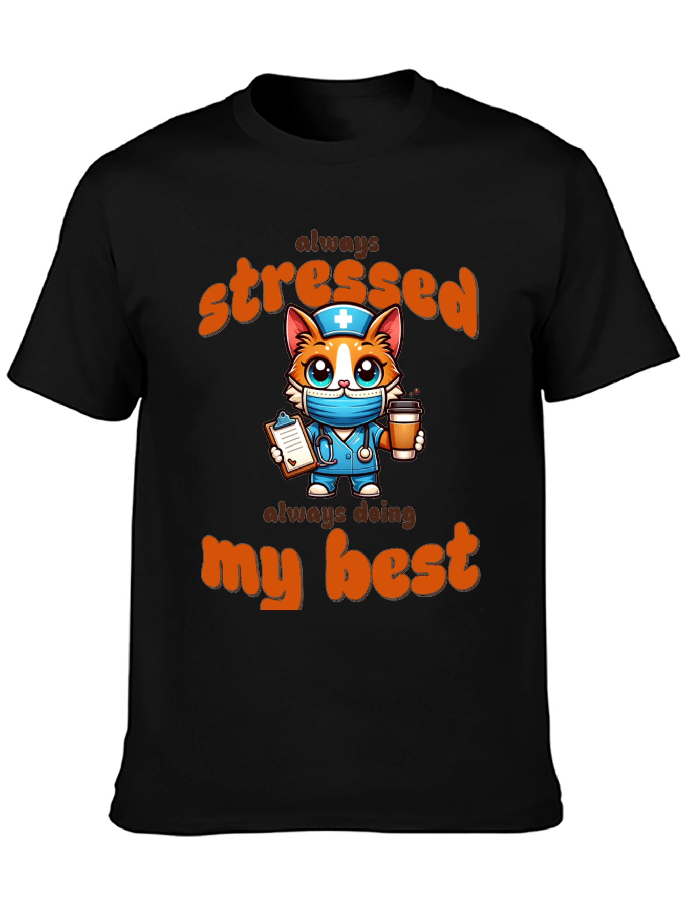 Stressed Nurse Cat T-Shirt