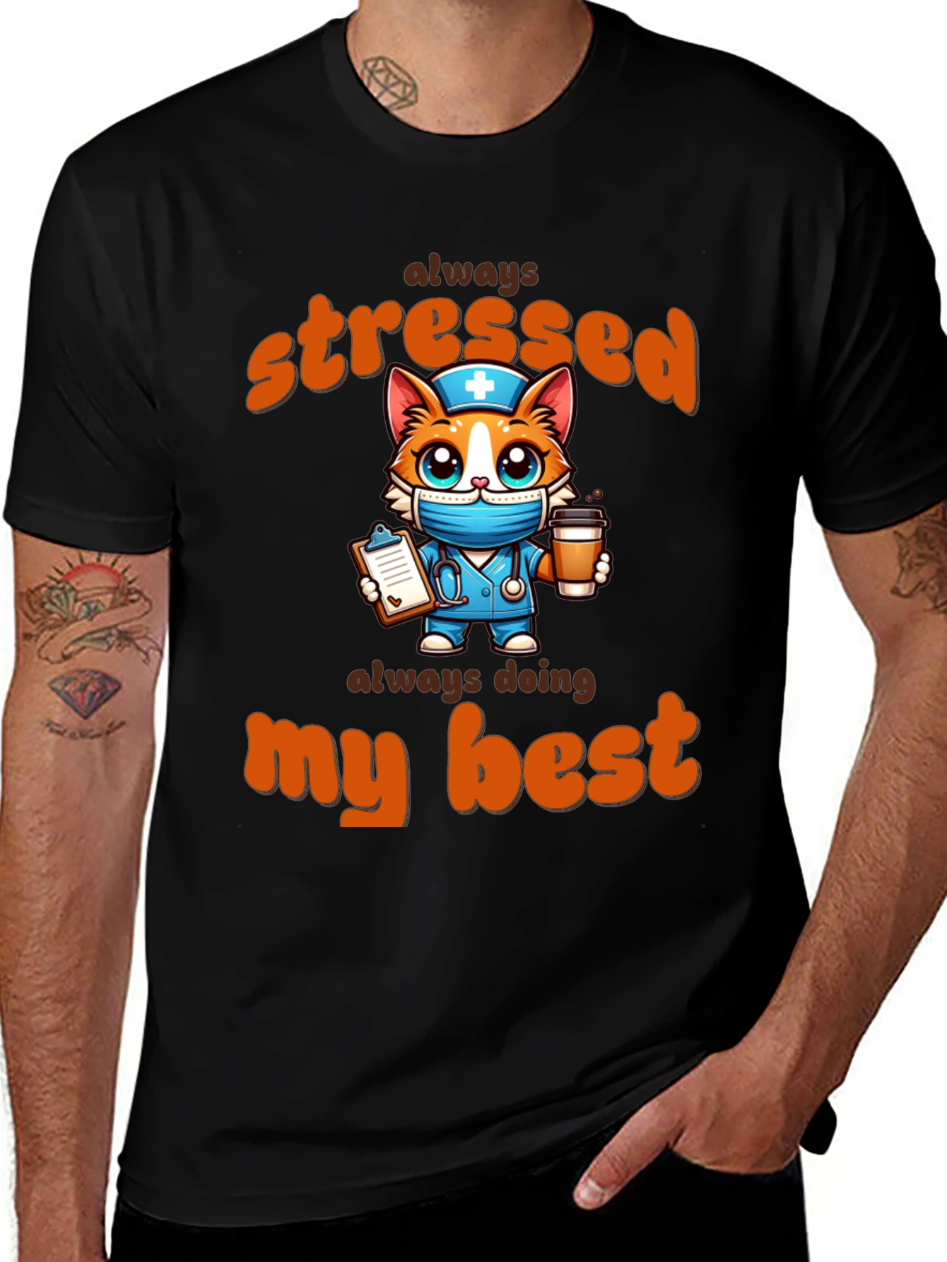 Stressed Nurse Cat T-Shirt