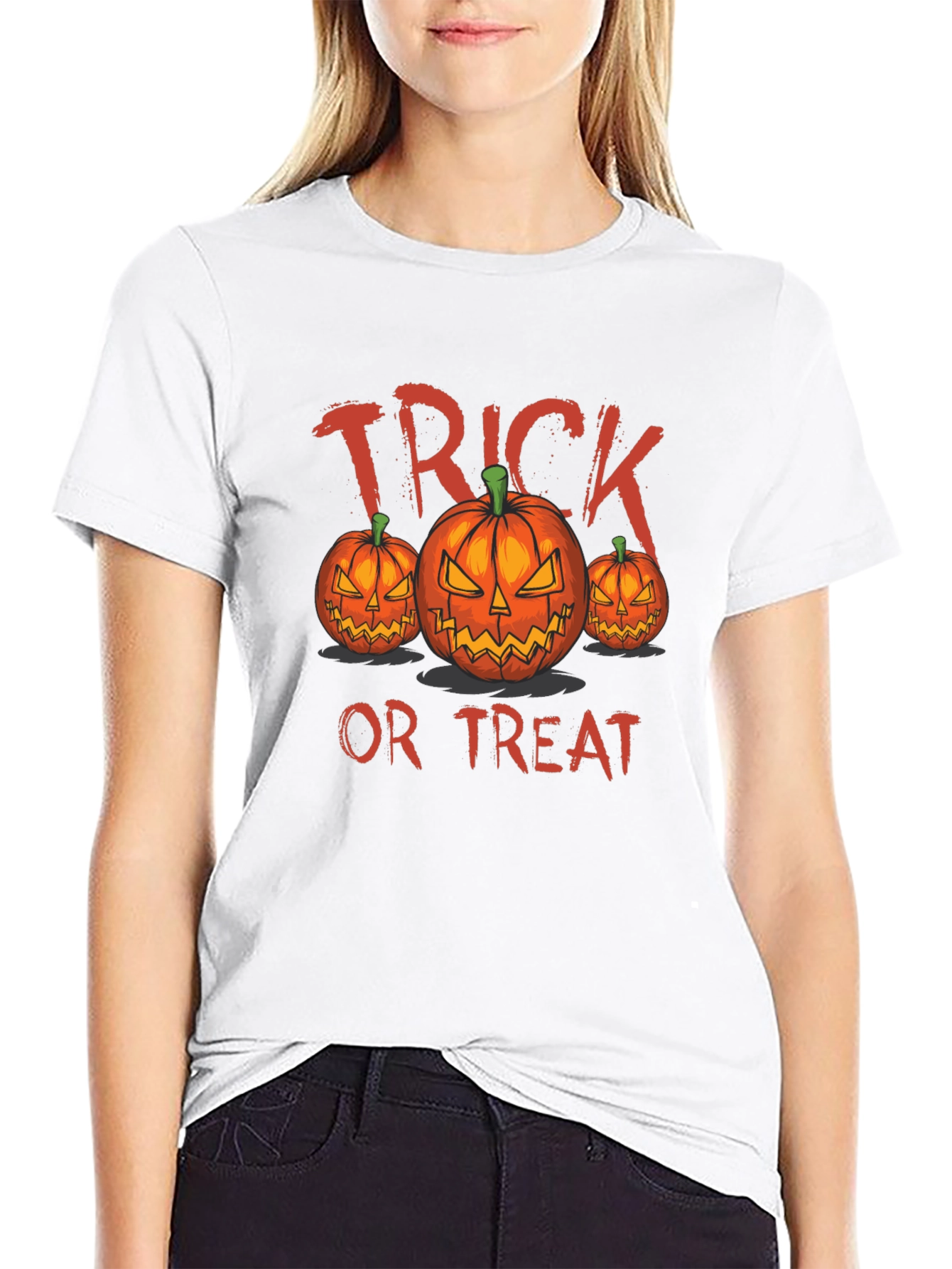 Halloween Trick or Treat Pumpkin Graphic T-Shirt