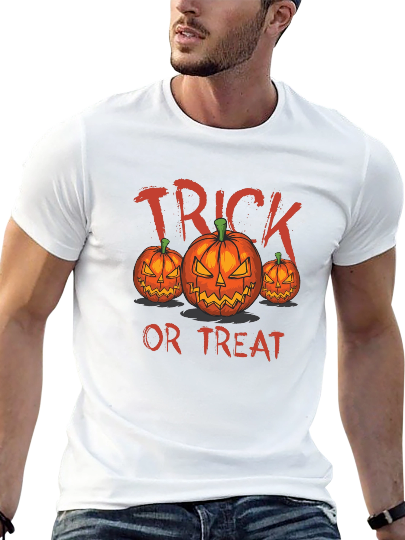 Halloween Trick or Treat Pumpkin Graphic T-Shirt