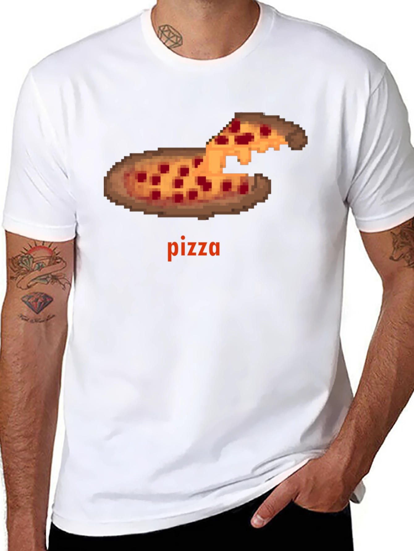 Pixel Pizza Graphic Tee - Gamer Style T-Shirt