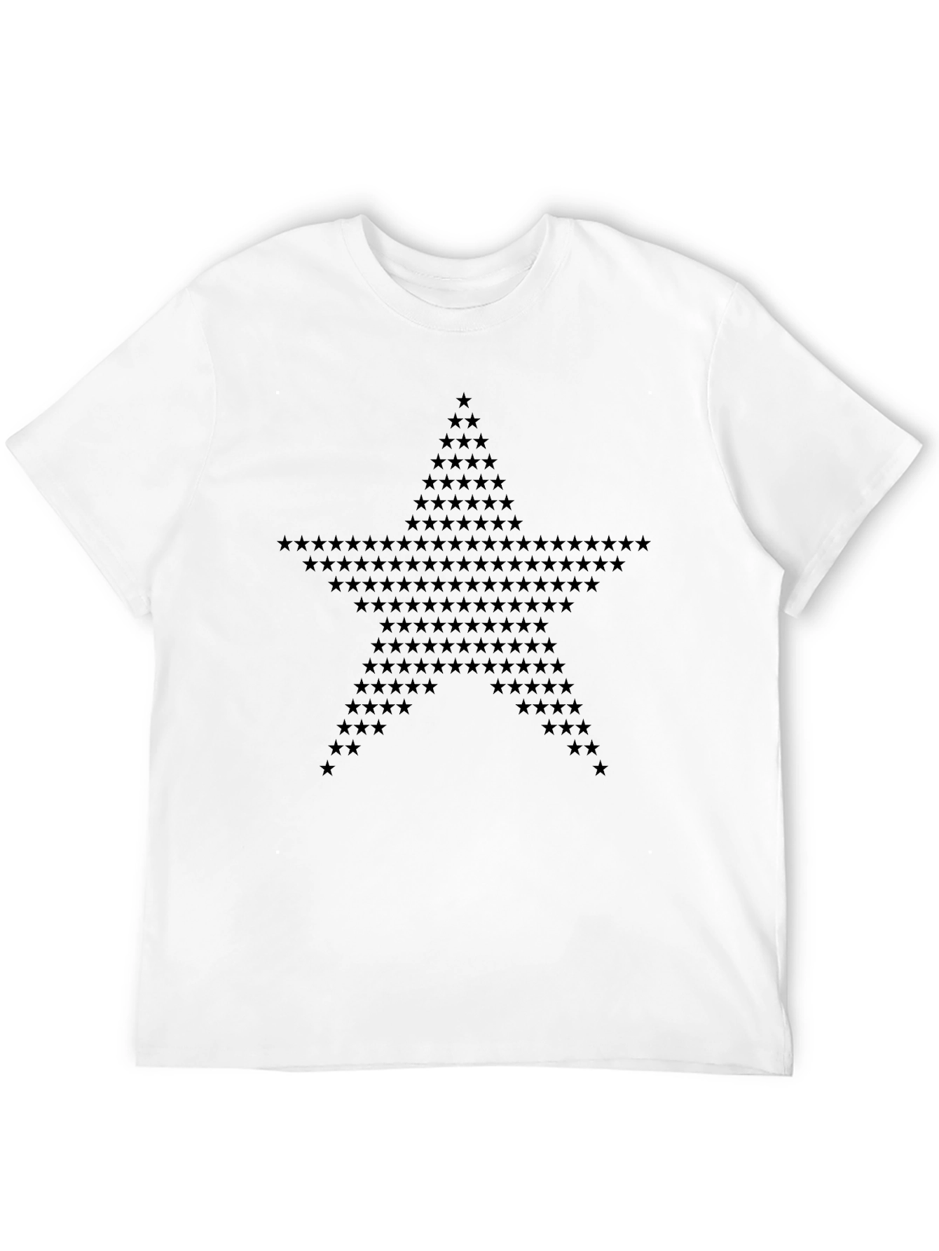 Starry Star Graphic Tee - Black Cotton T-Shirt