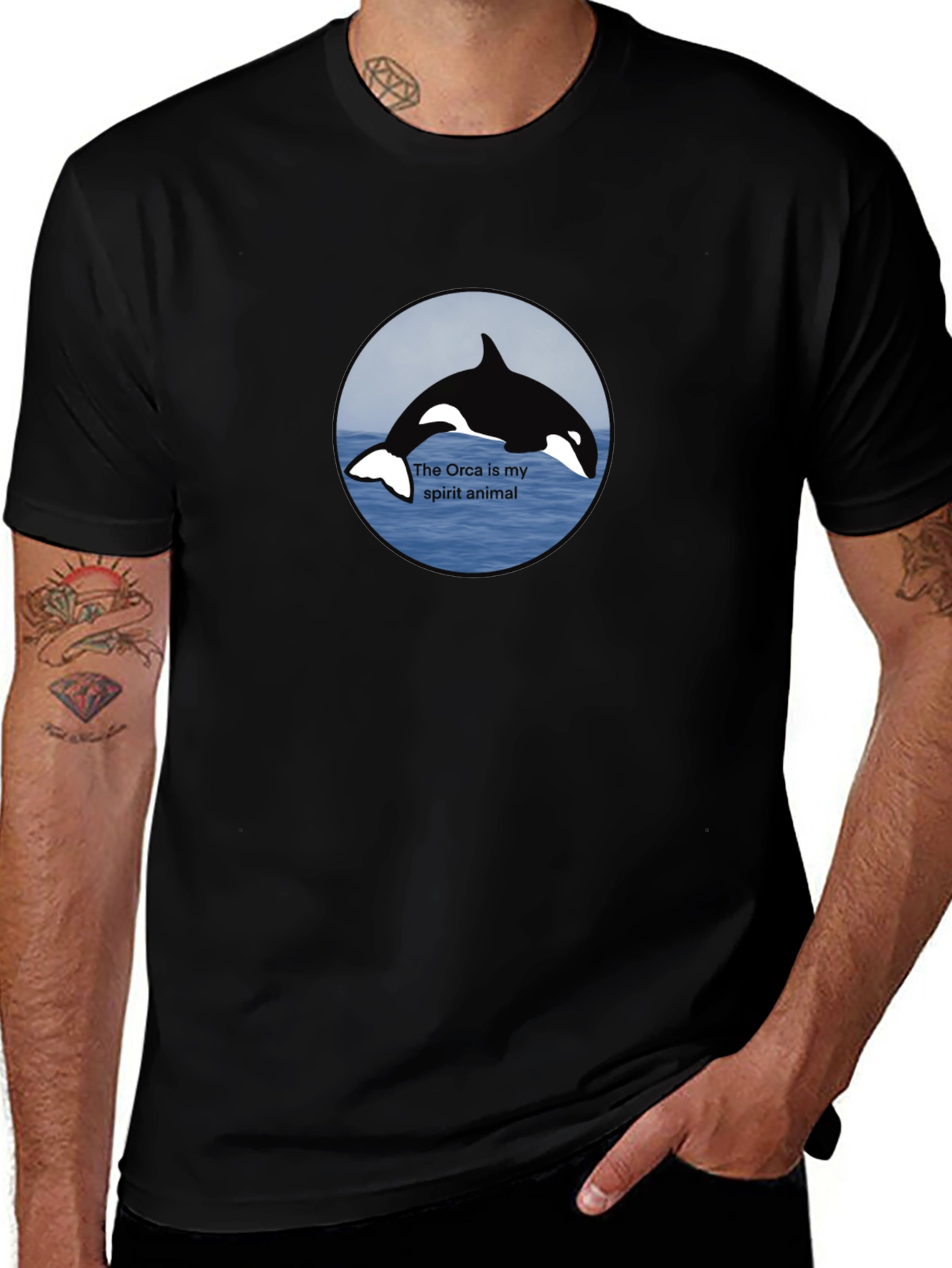 Orca Spirit Animal Black T-Shirt