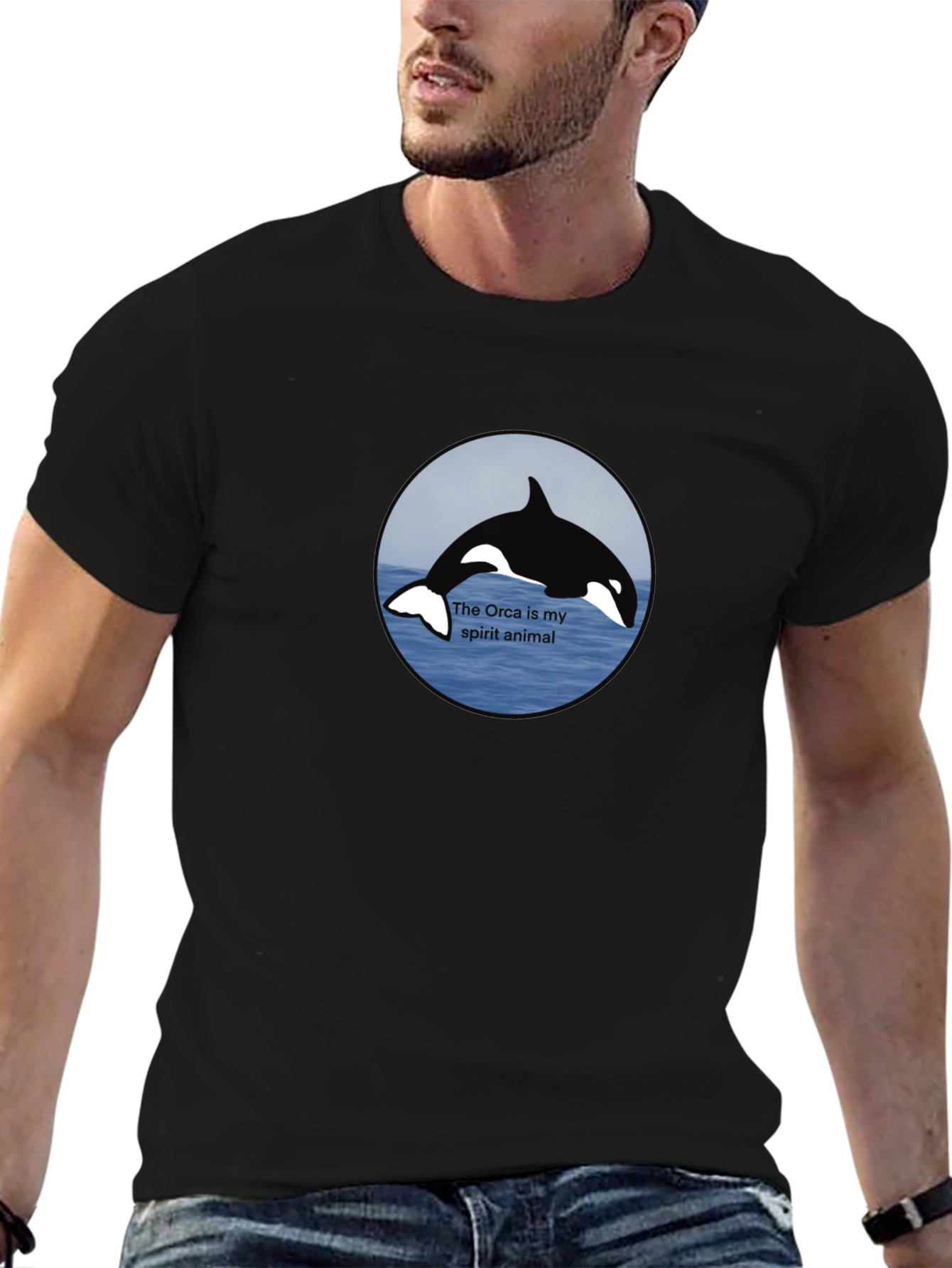 Orca Spirit Animal Black T-Shirt