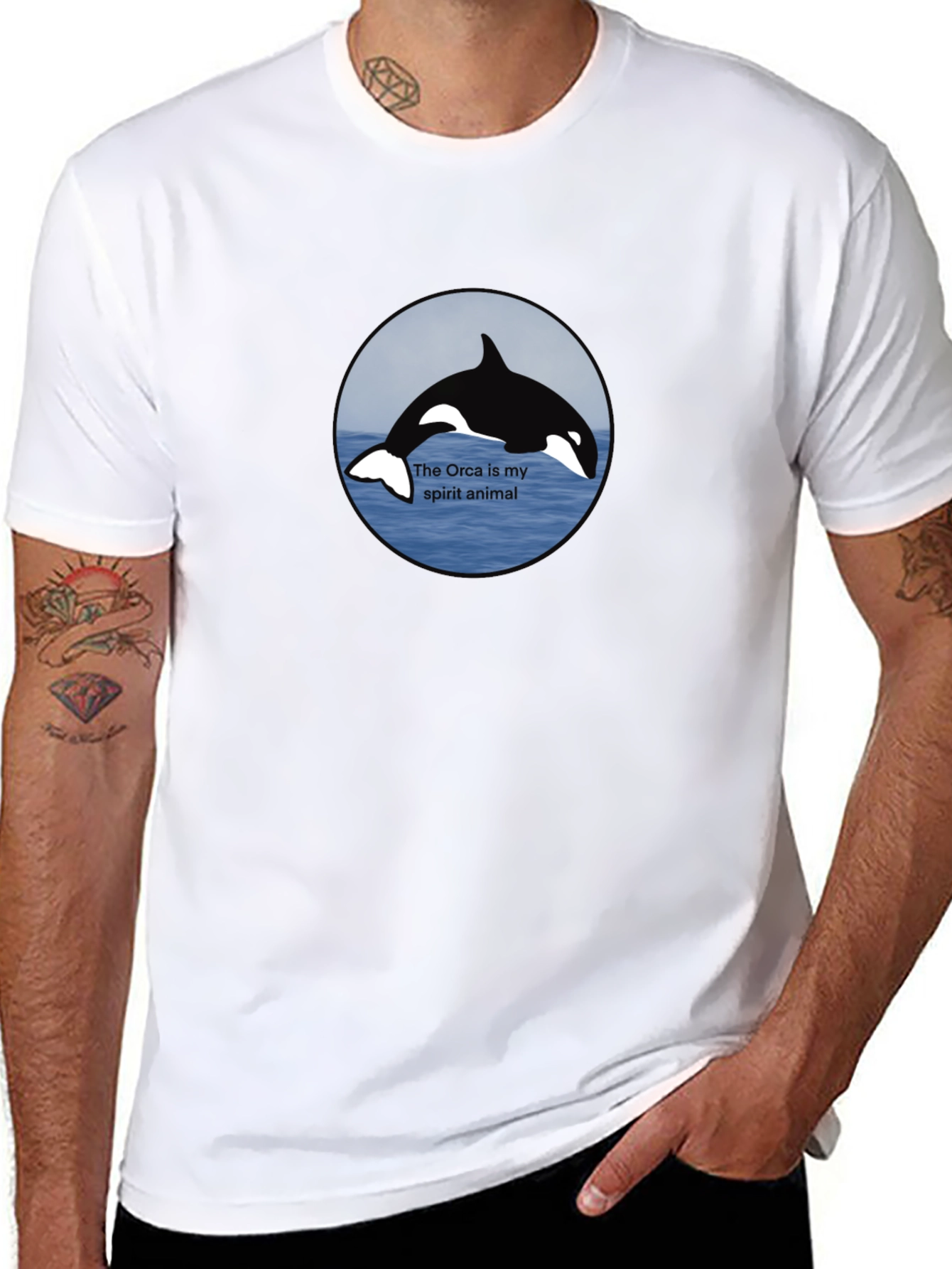 Orca Spirit Animal Black T-Shirt