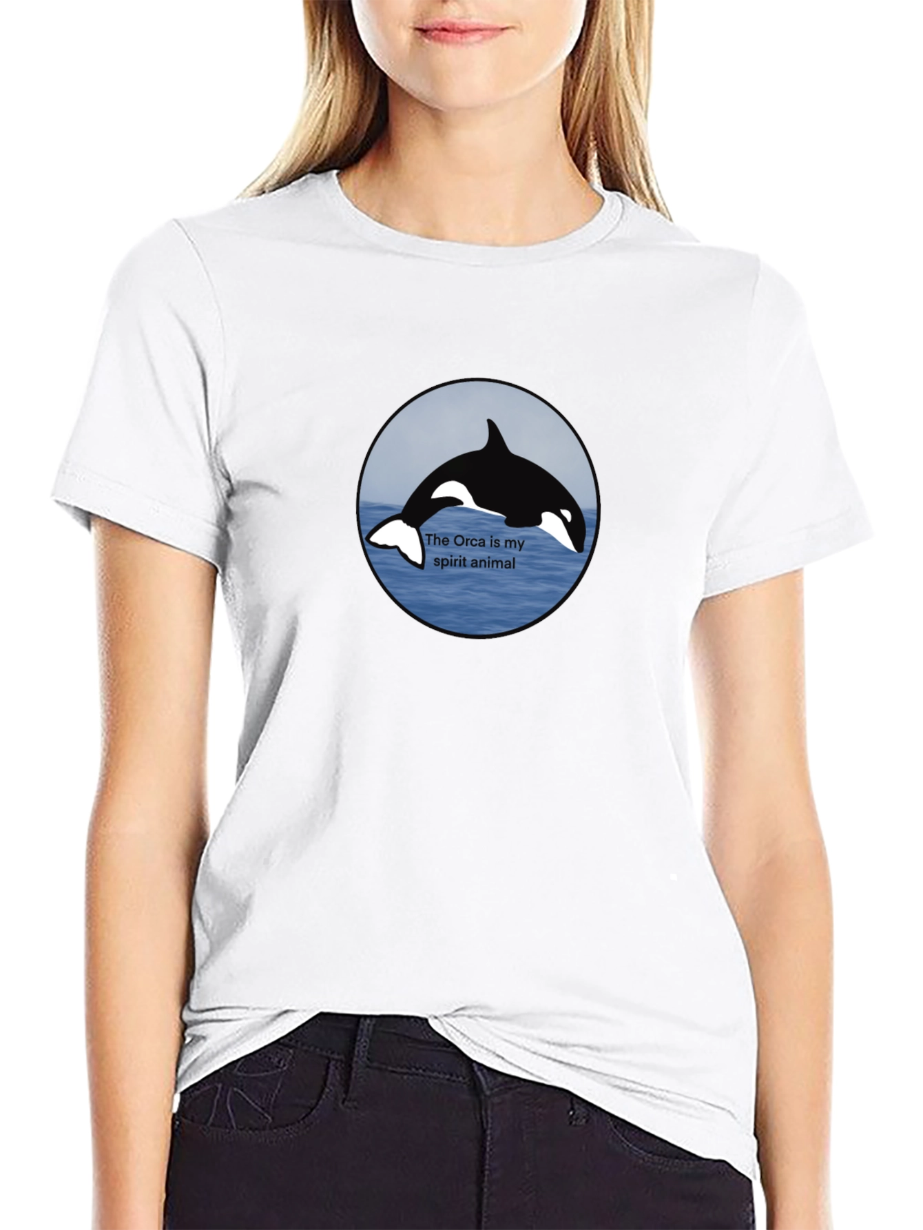 Orca Spirit Animal Black T-Shirt