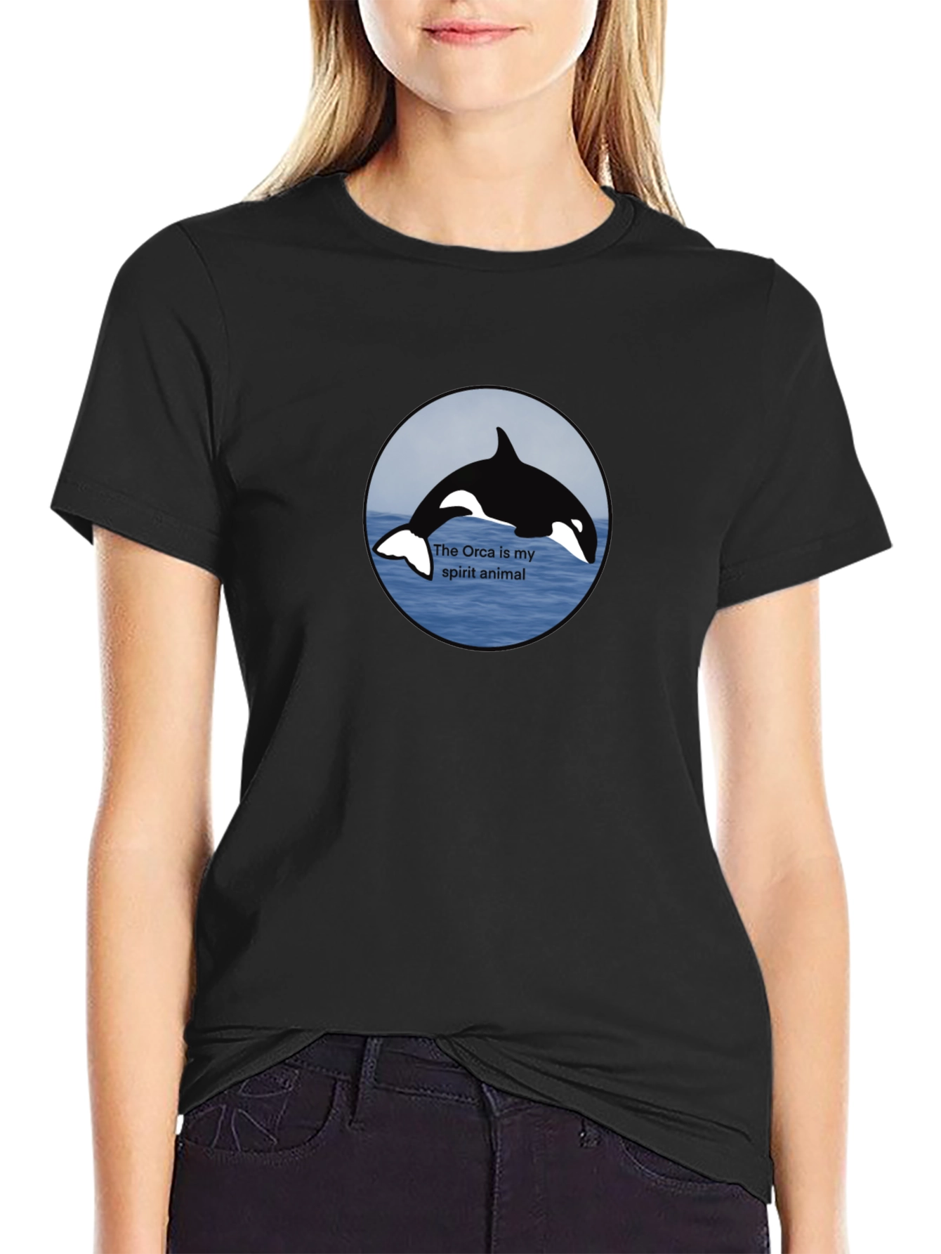 Orca Spirit Animal Black T-Shirt
