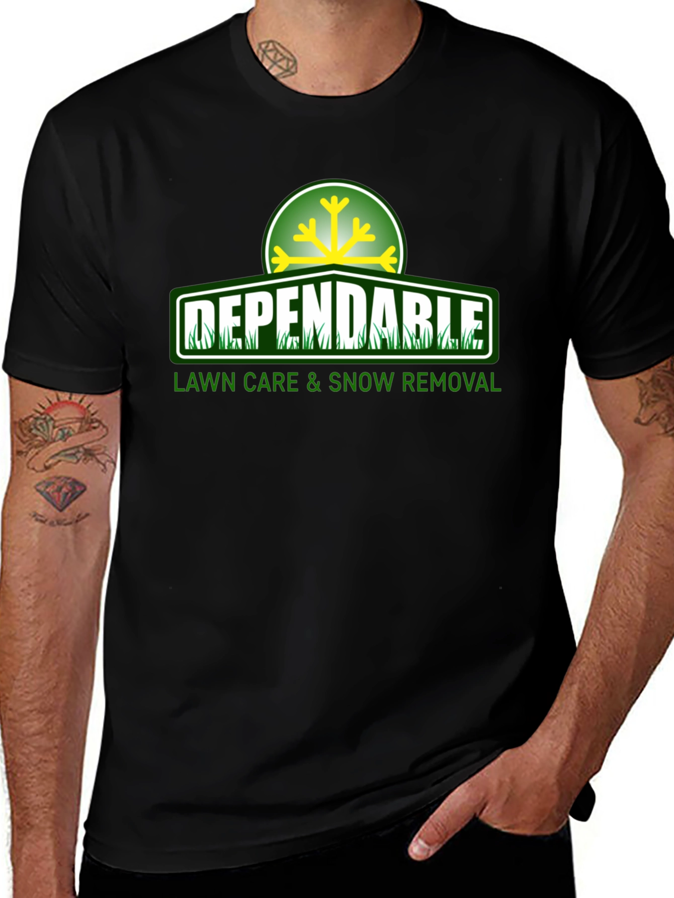 Dependable Lawn Care & Snow Removal Black T-Shirt