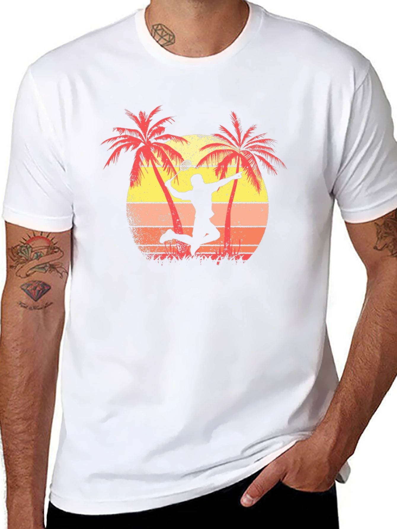 Badminton Sunset Graphic Tee