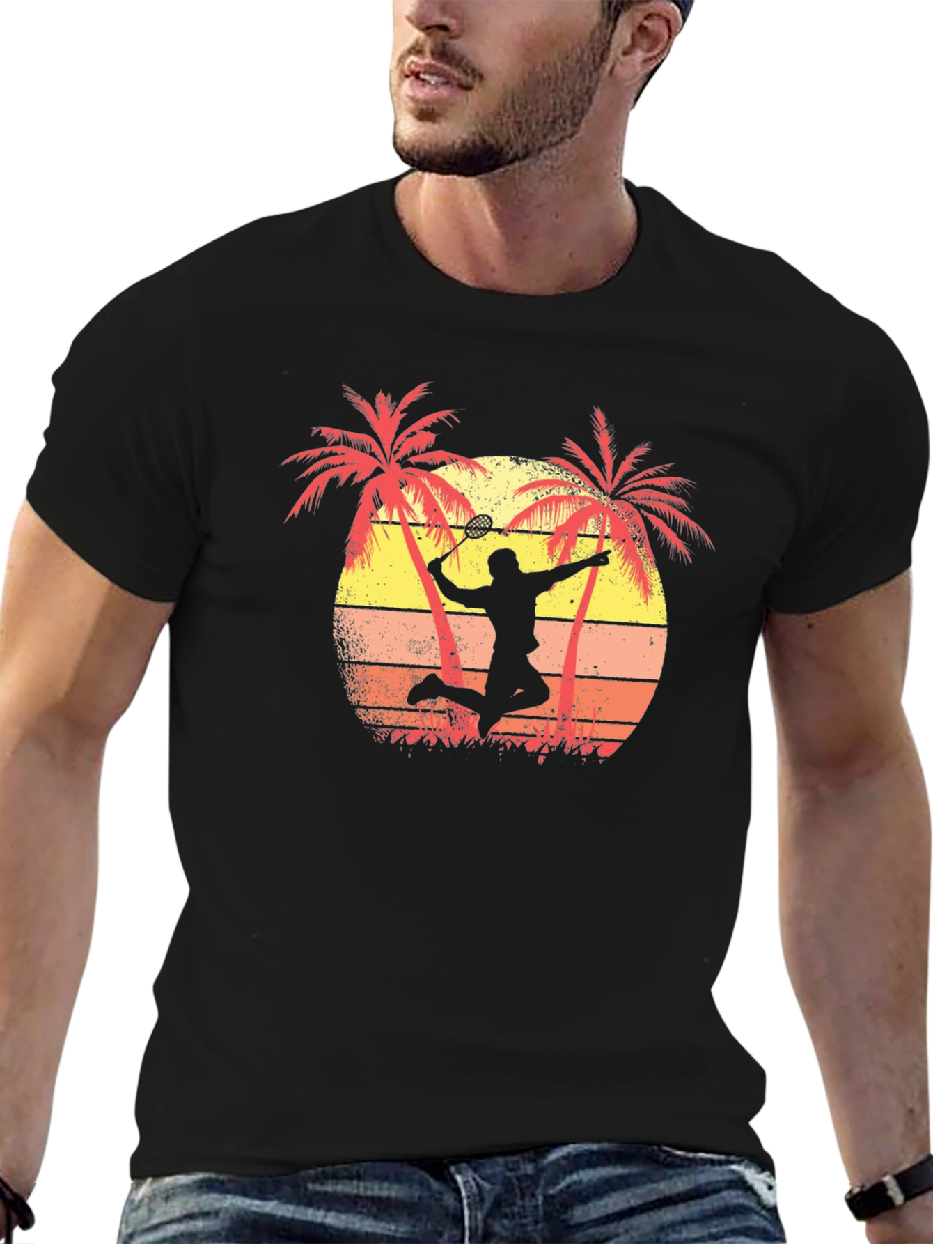 Badminton Sunset Graphic Tee