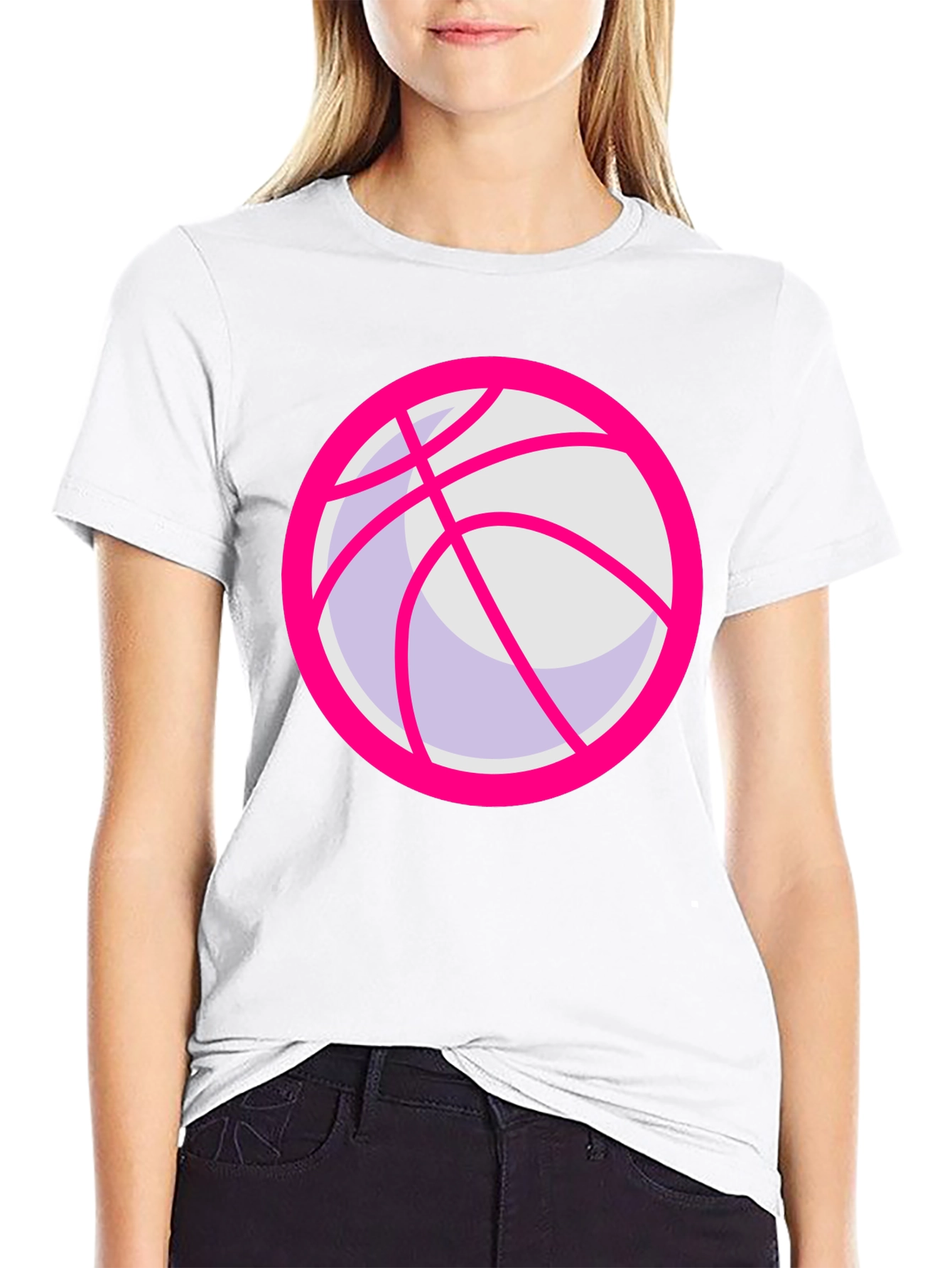 Pink Basketball Graphic T-Shirt