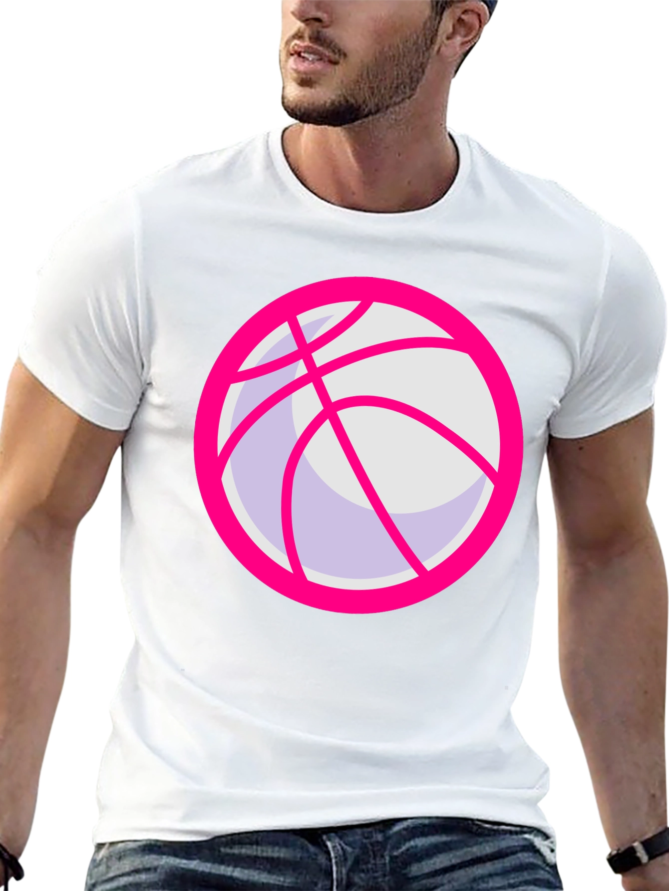 Pink Basketball Graphic T-Shirt