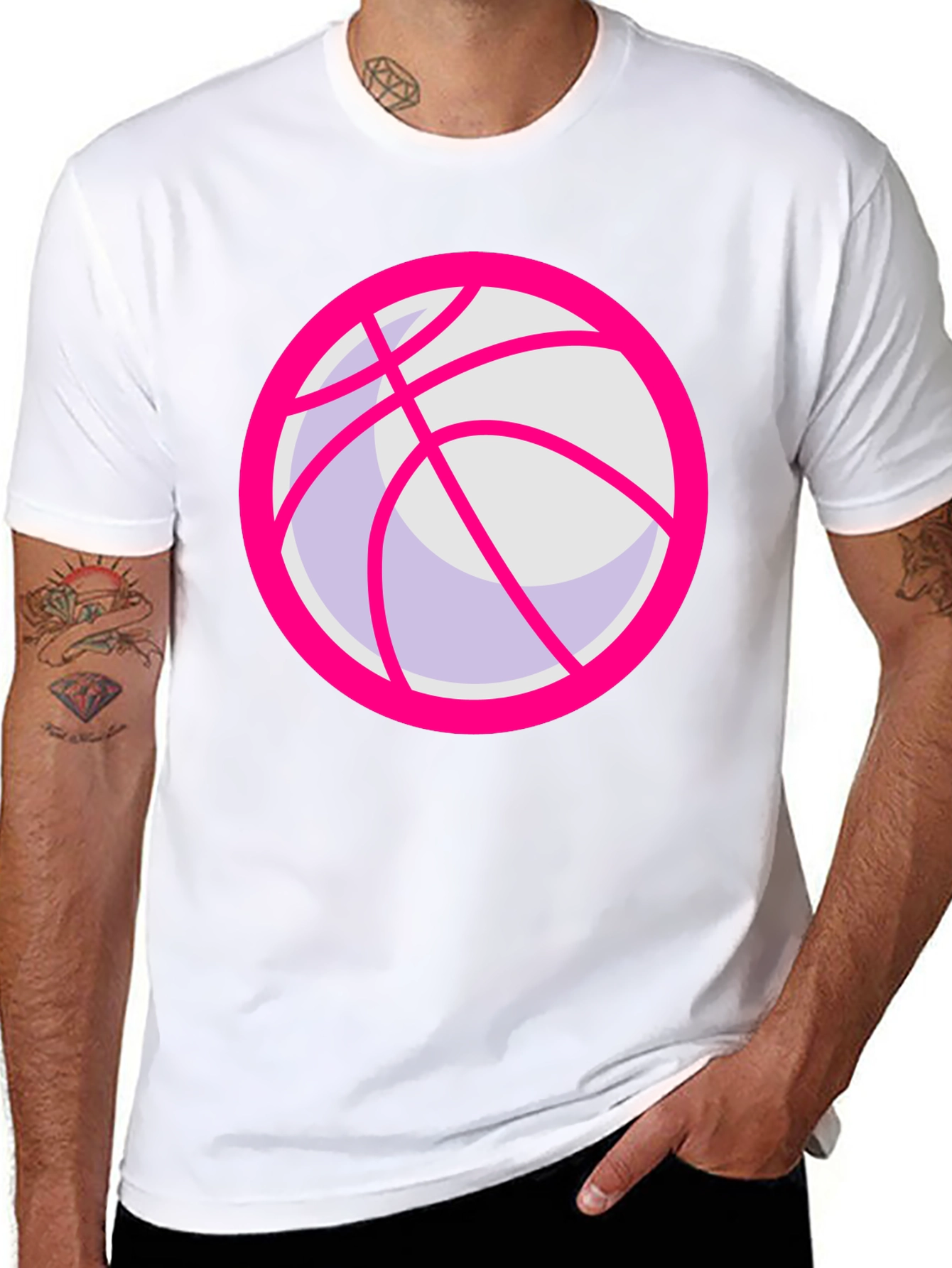 Pink Basketball Graphic T-Shirt