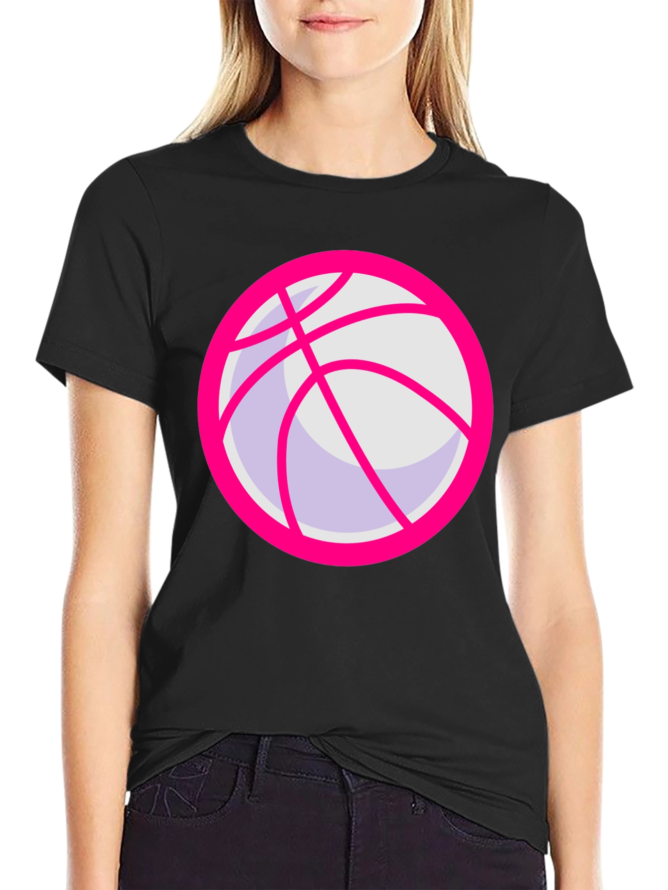 Pink Basketball Graphic T-Shirt