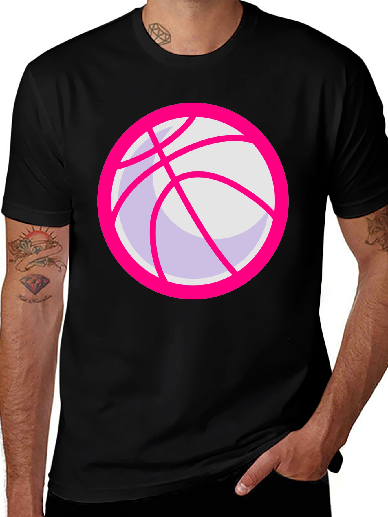 Pink Basketball Graphic T-Shirt
