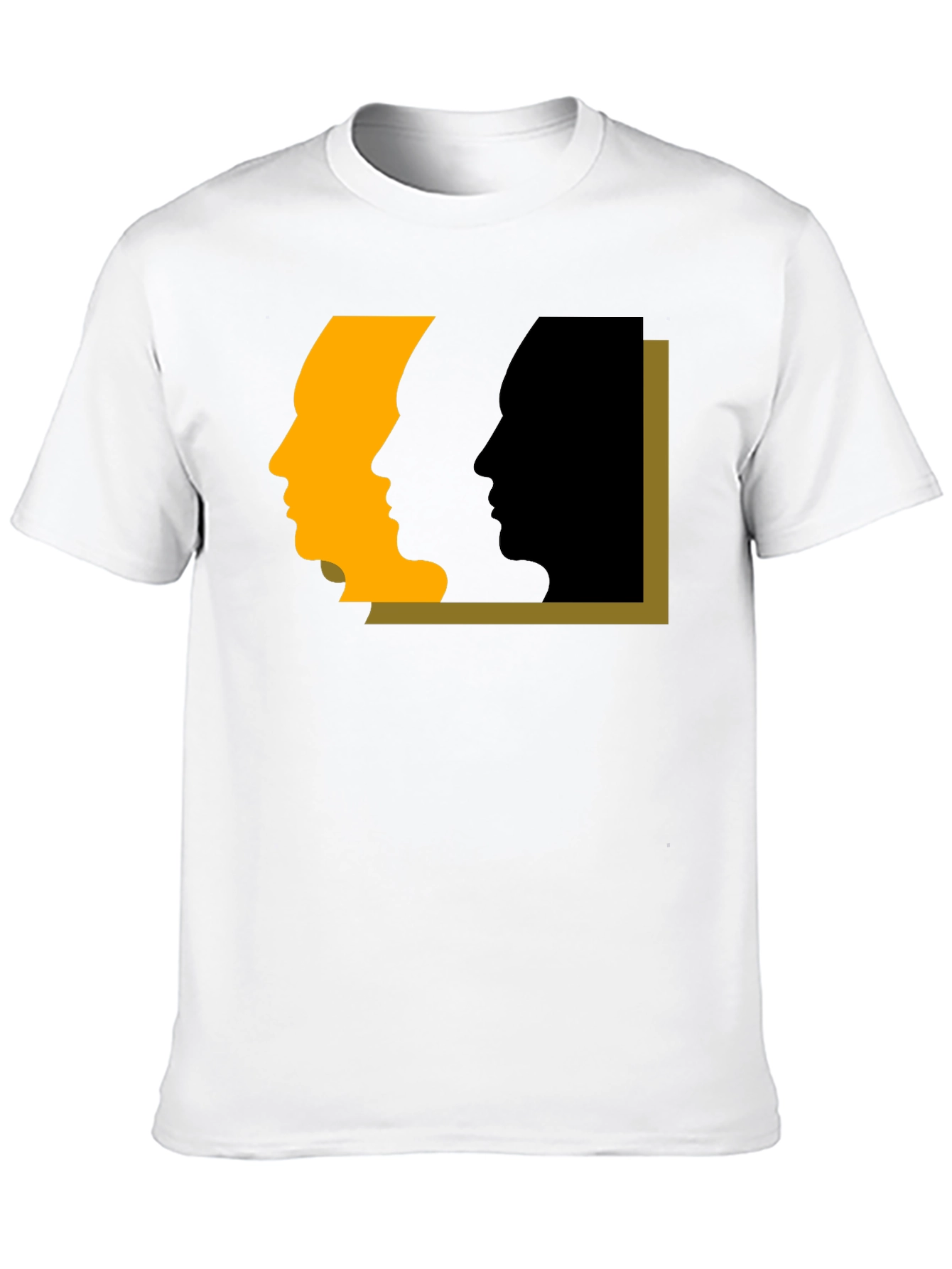 Abstract Faces Graphic Tee - Modern Art Black T-Shirt