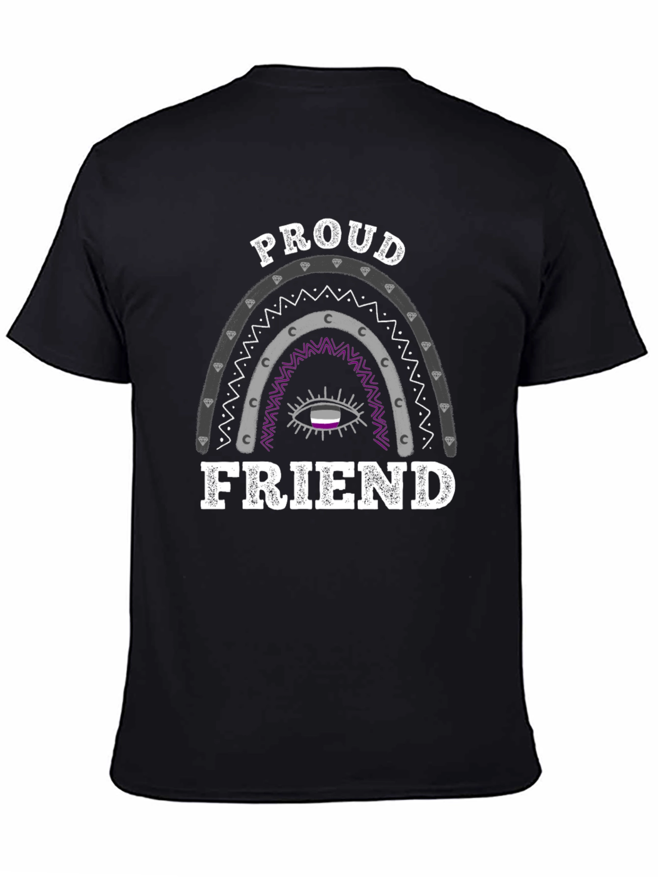 Proud Friend Asexual Pride Rainbow T-Shirt