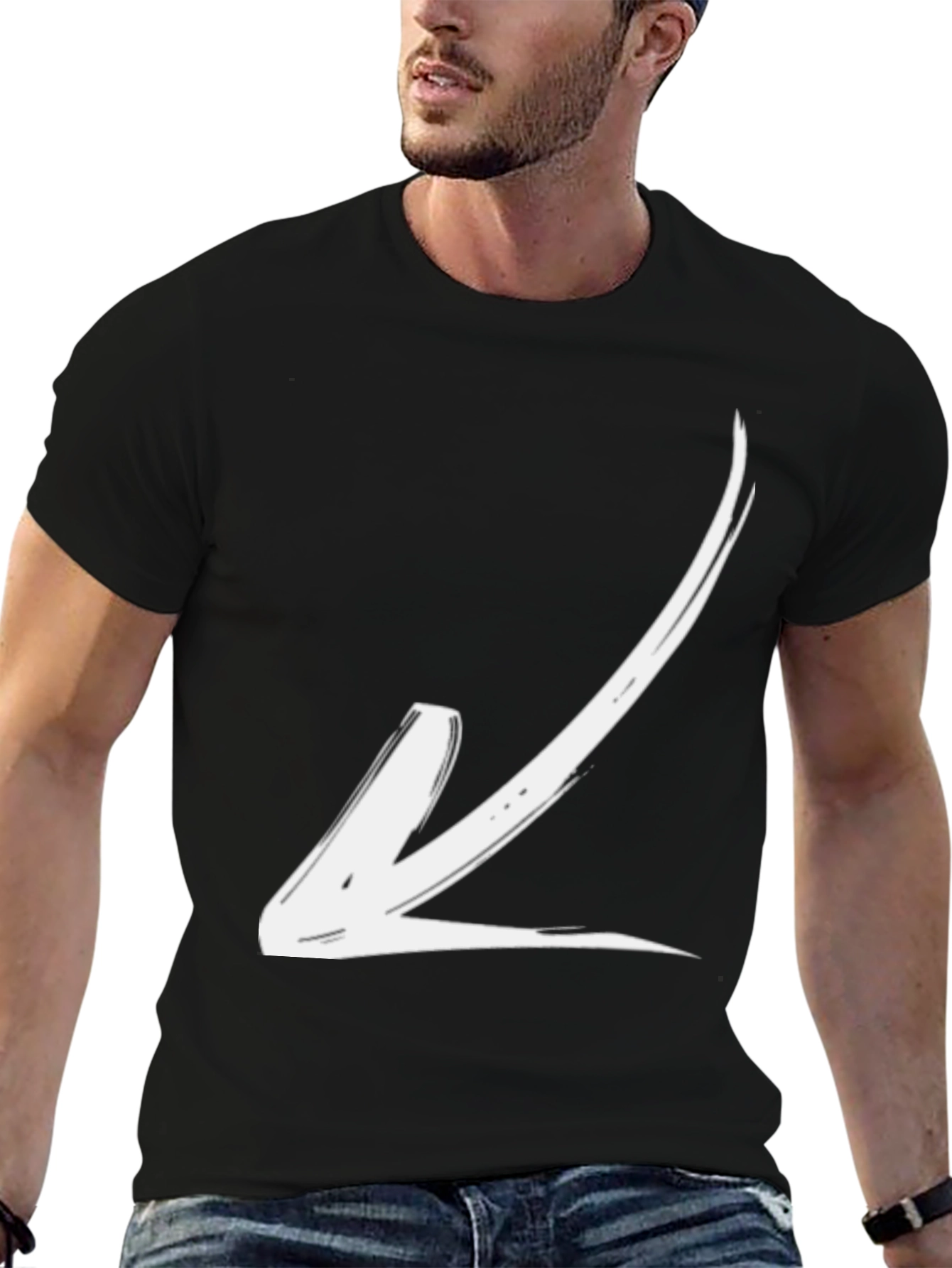 Modern Arrow Graphic Tee - Black Casual T-Shirt