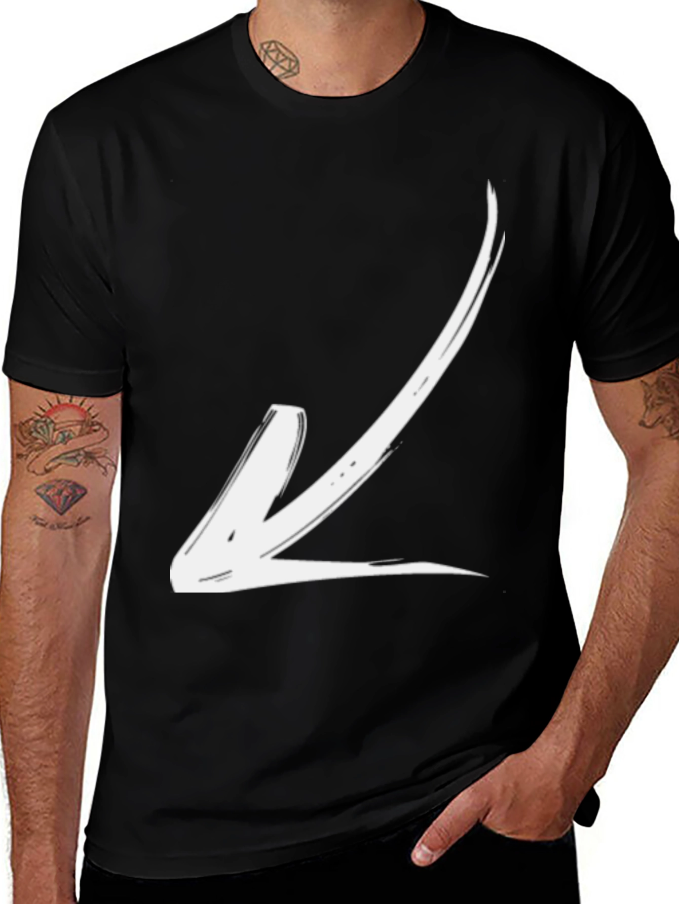 Modern Arrow Graphic Tee - Black Casual T-Shirt