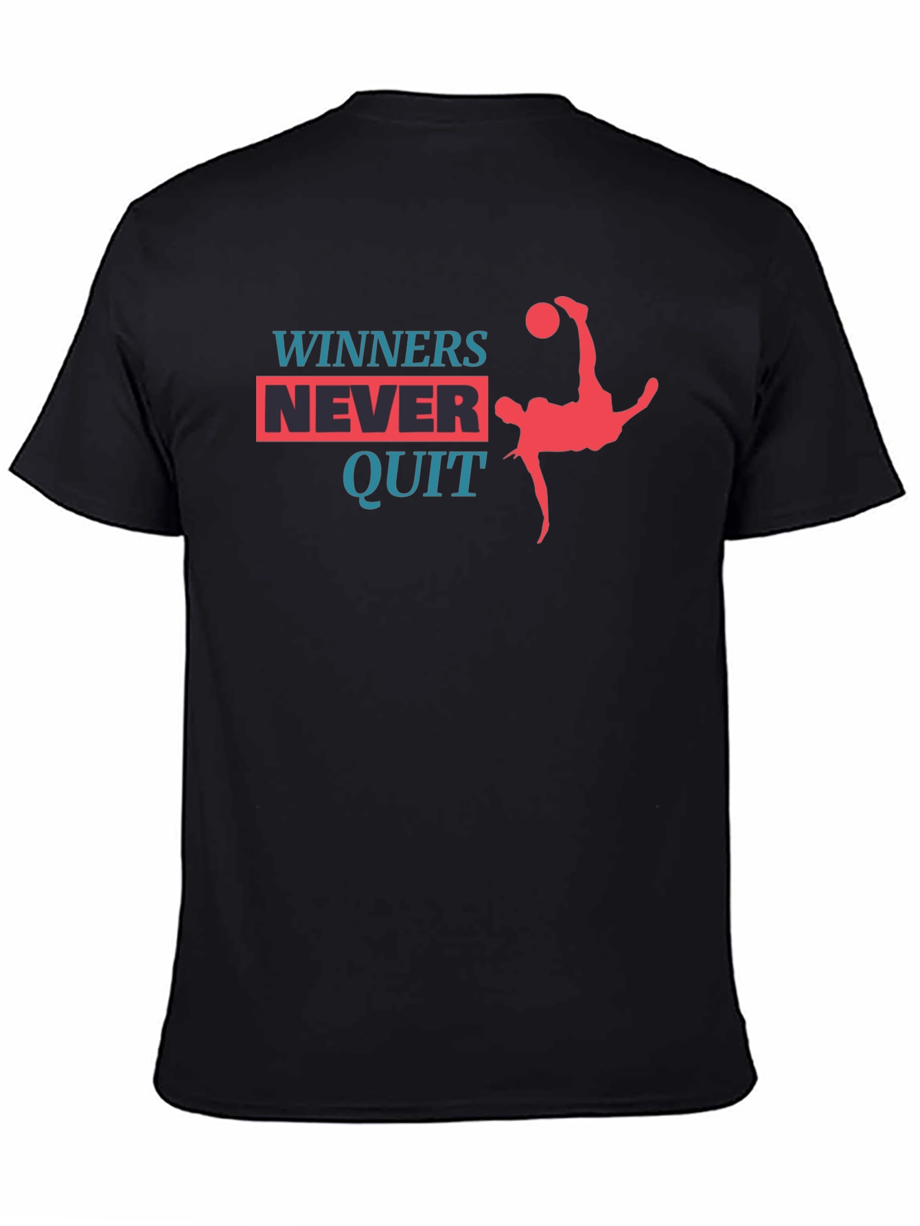 Winners Never Quit Graphic Tee - Black