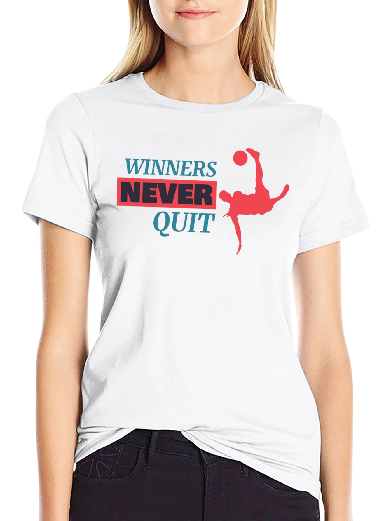 Winners Never Quit Graphic Tee - Black