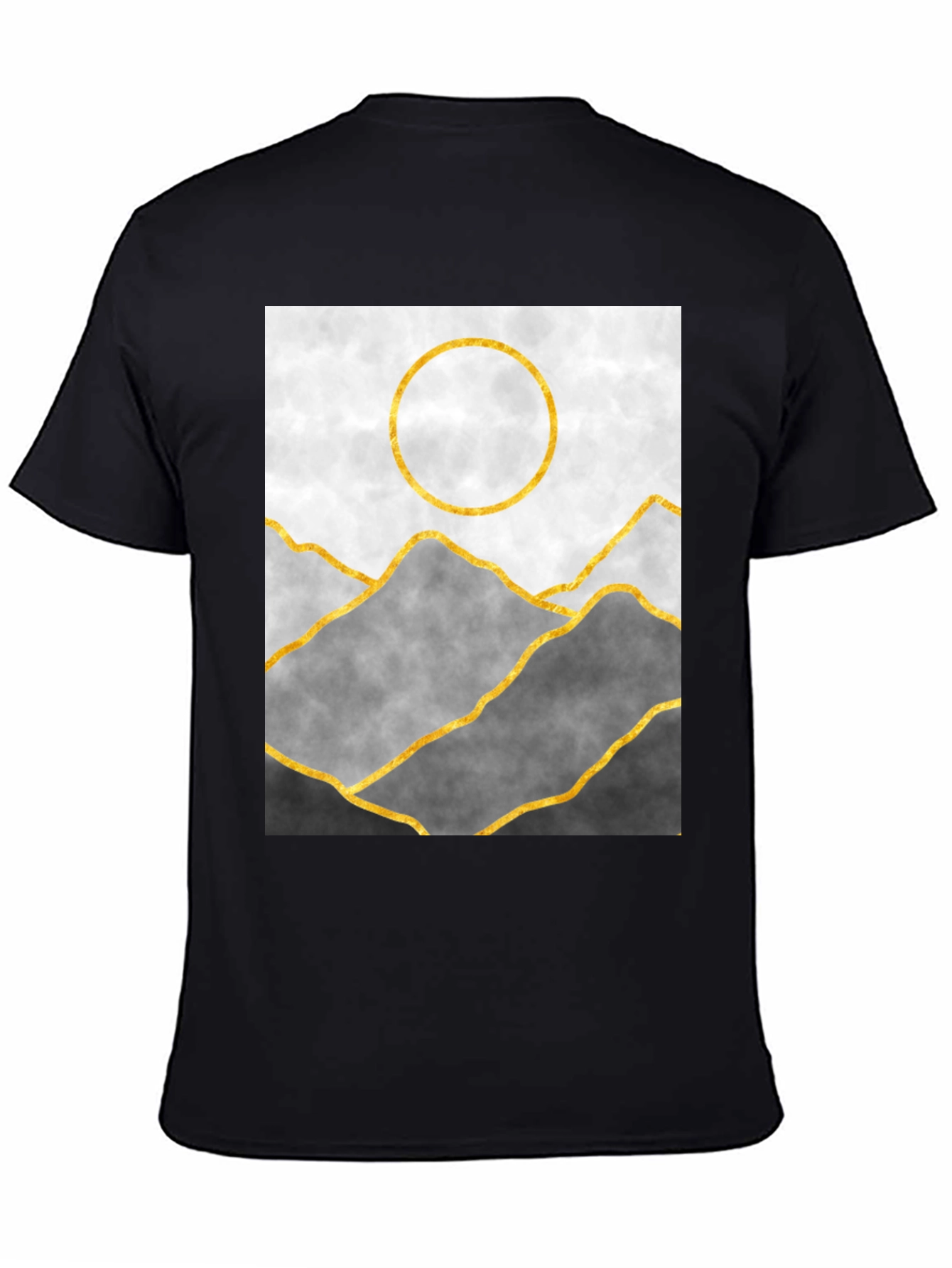 Abstract Mountain Gold Line Art Graphic Tee