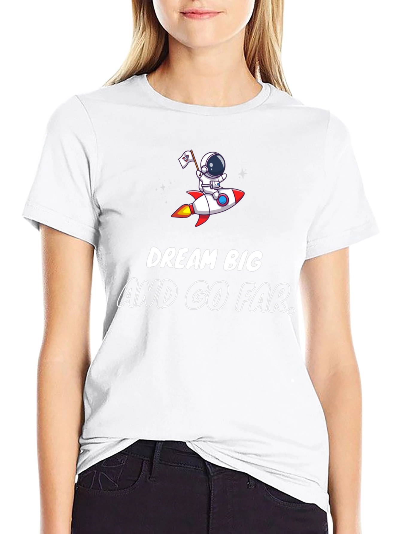 Dream Big Graphic Tee - Astronaut & Rocket