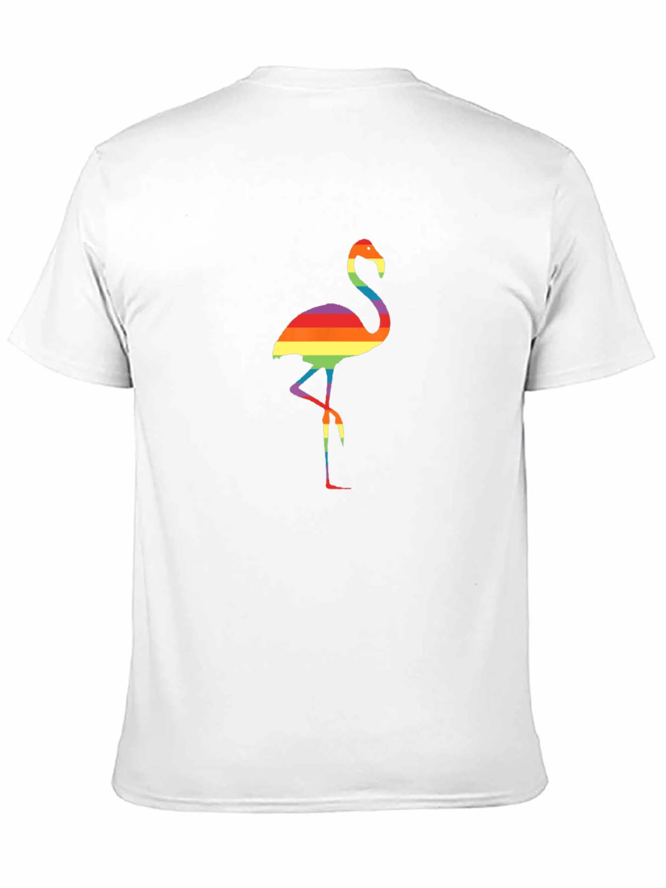 Rainbow Flamingo Graphic Tee - Black Casual Shirt
