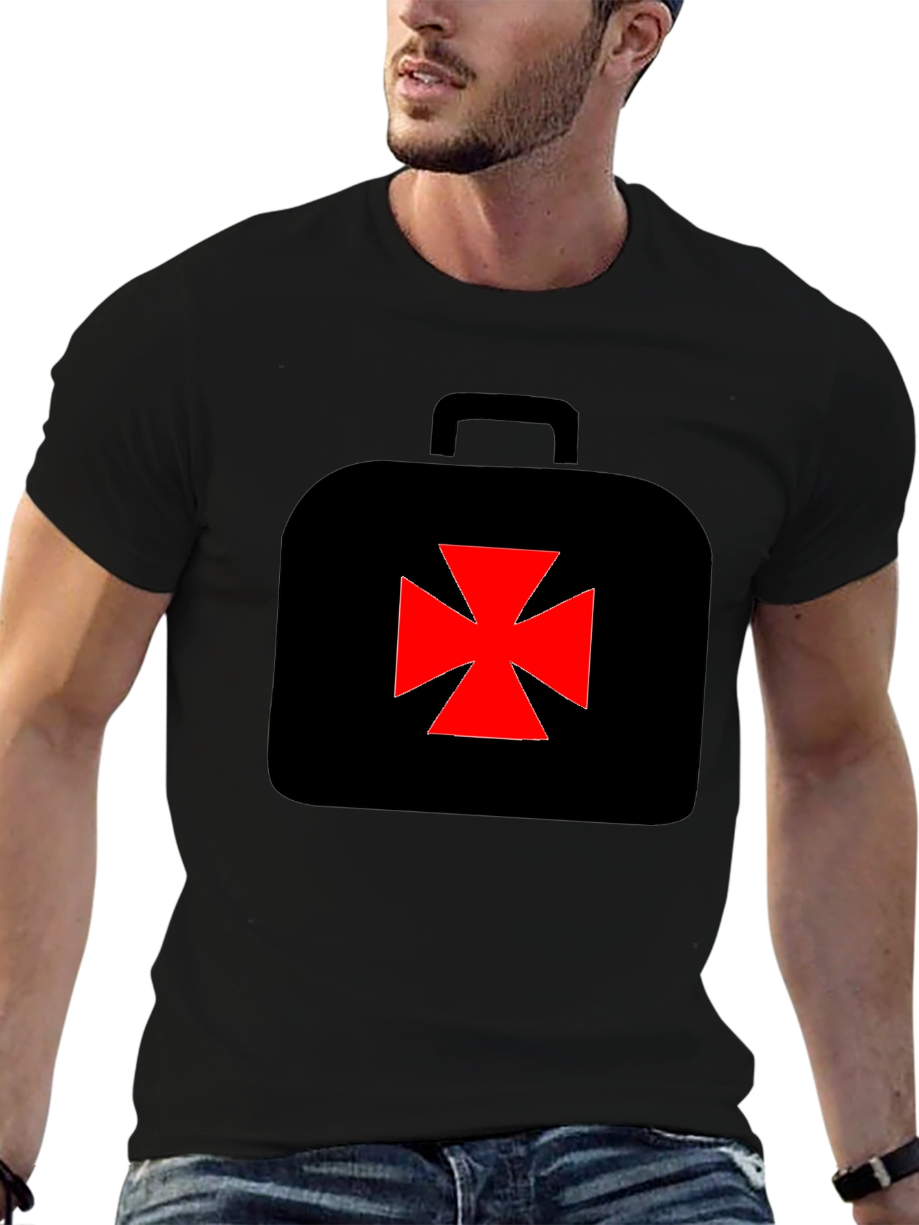 Black First Aid Kit Graphic T-Shirt