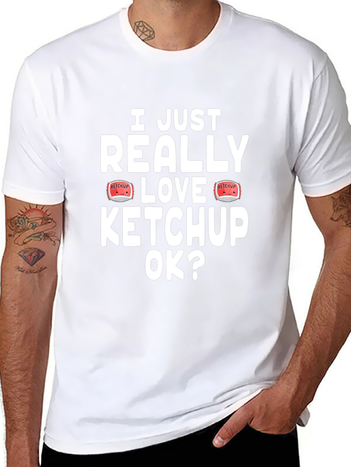 I Love Ketchup T-Shirt - Novelty Graphic Tee