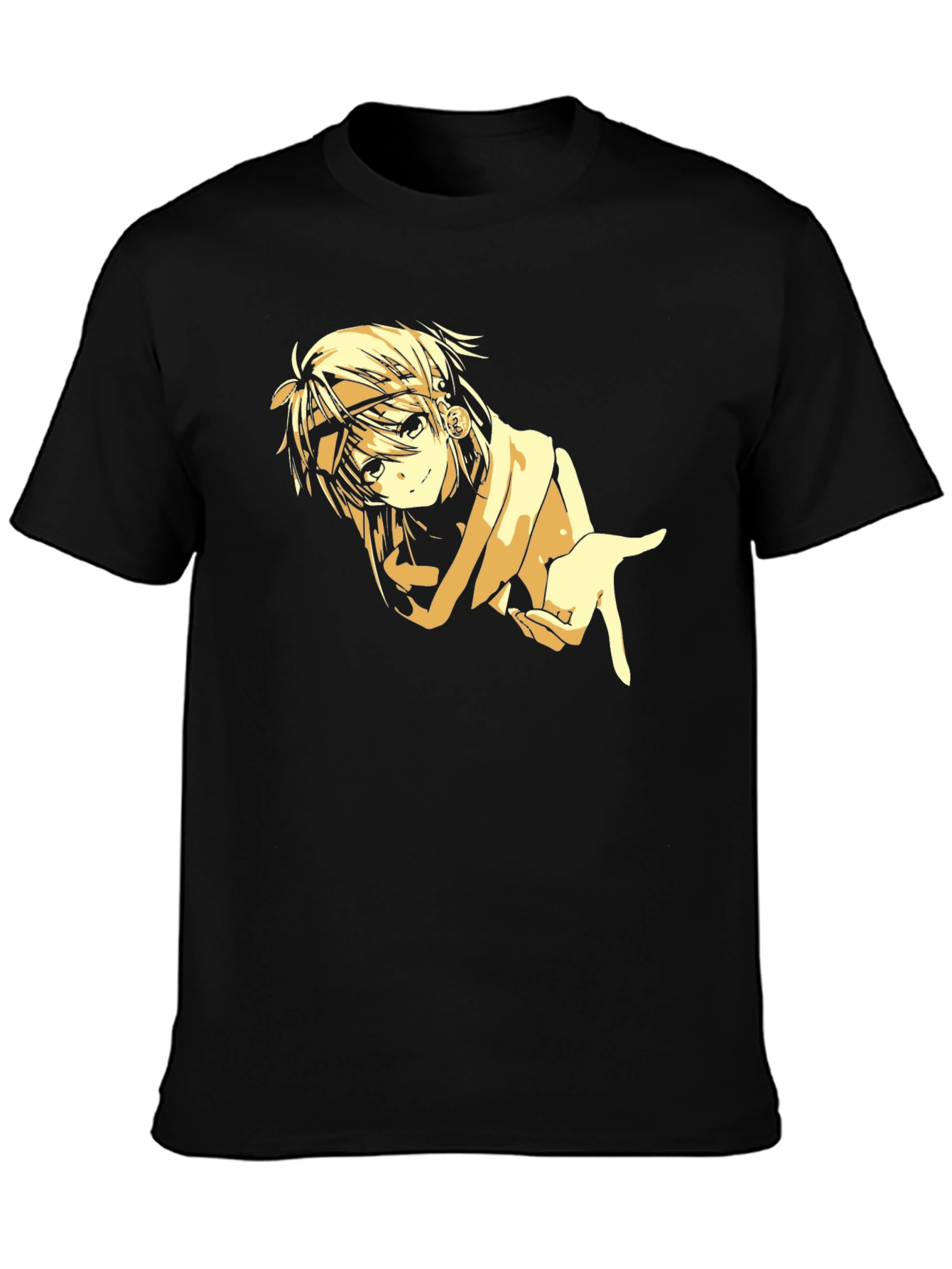 Anime Girl Graphic Black Tee